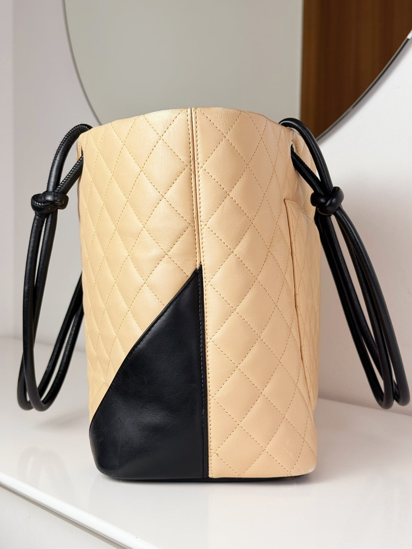 Chanel Vintage Cambon Tote Shoulder Bag