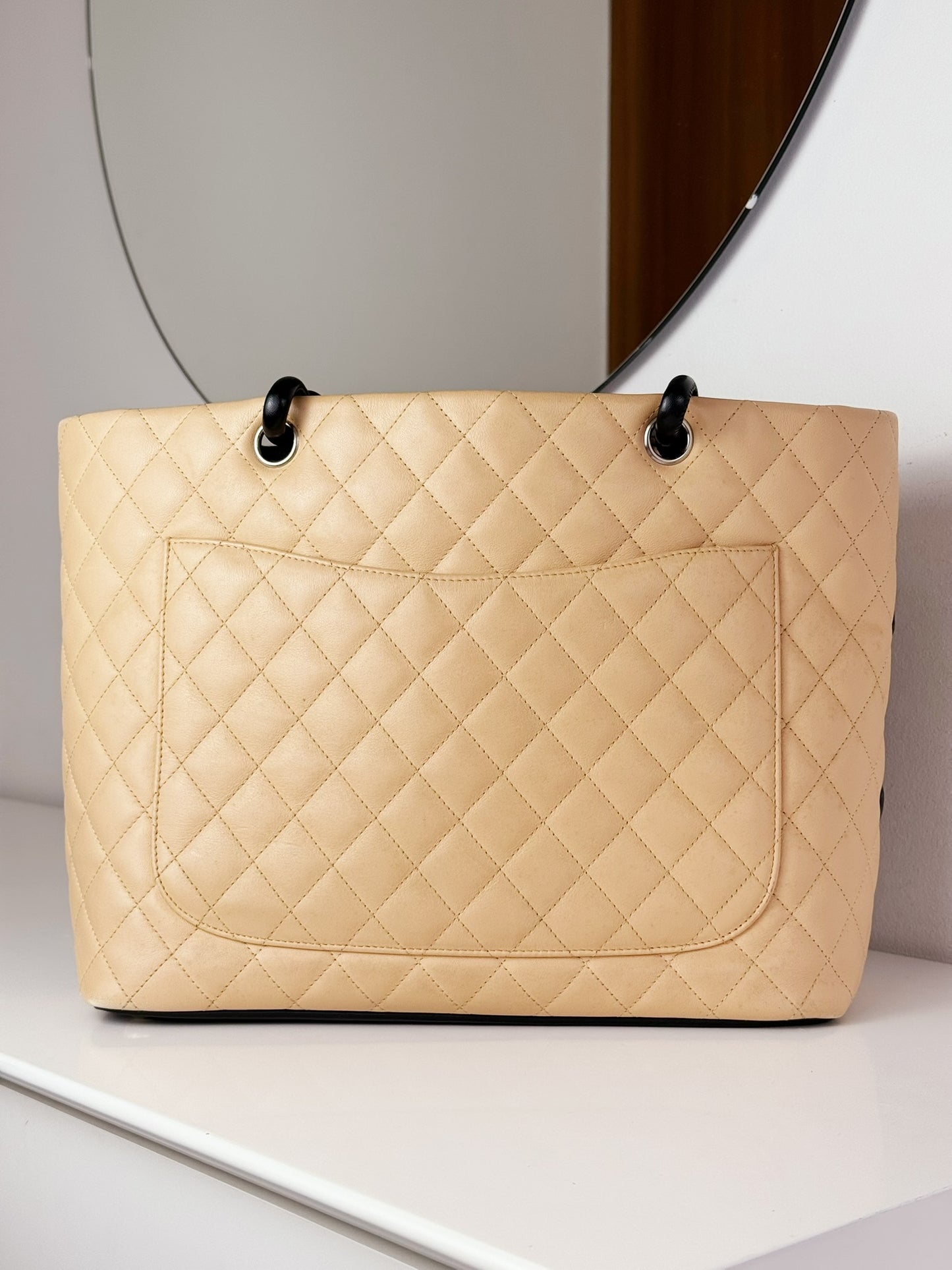 Chanel Vintage Cambon Tote Shoulder Bag