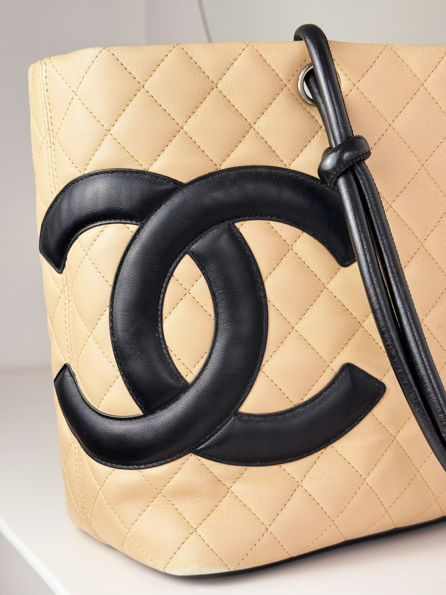 Chanel Vintage Cambon Tote Shoulder Bag