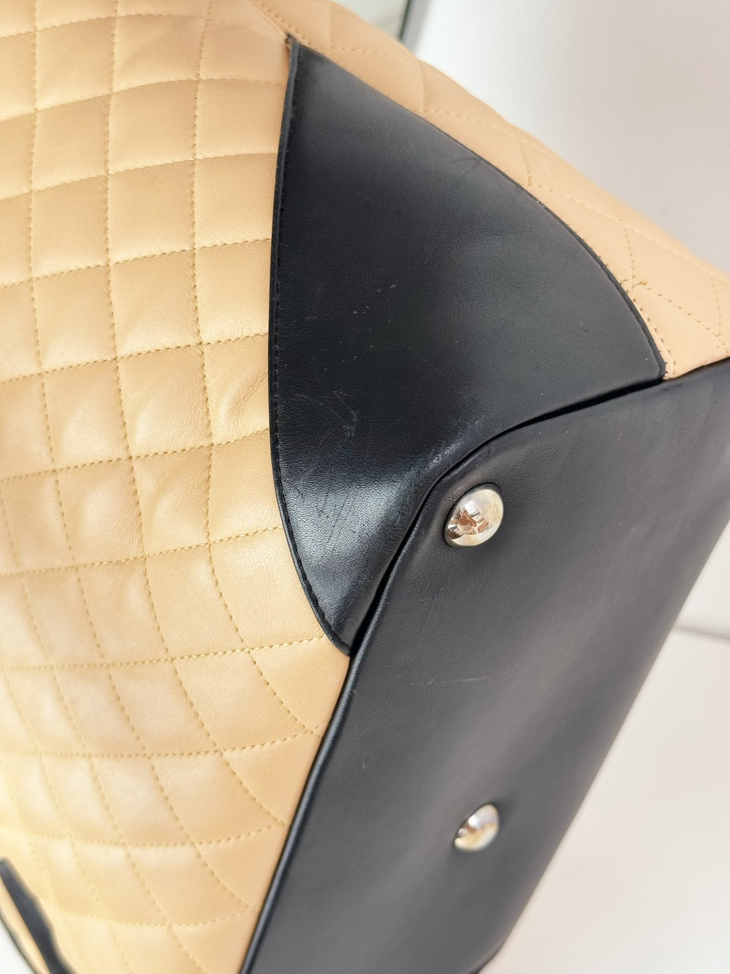 Chanel Vintage Cambon Tote Shoulder Bag