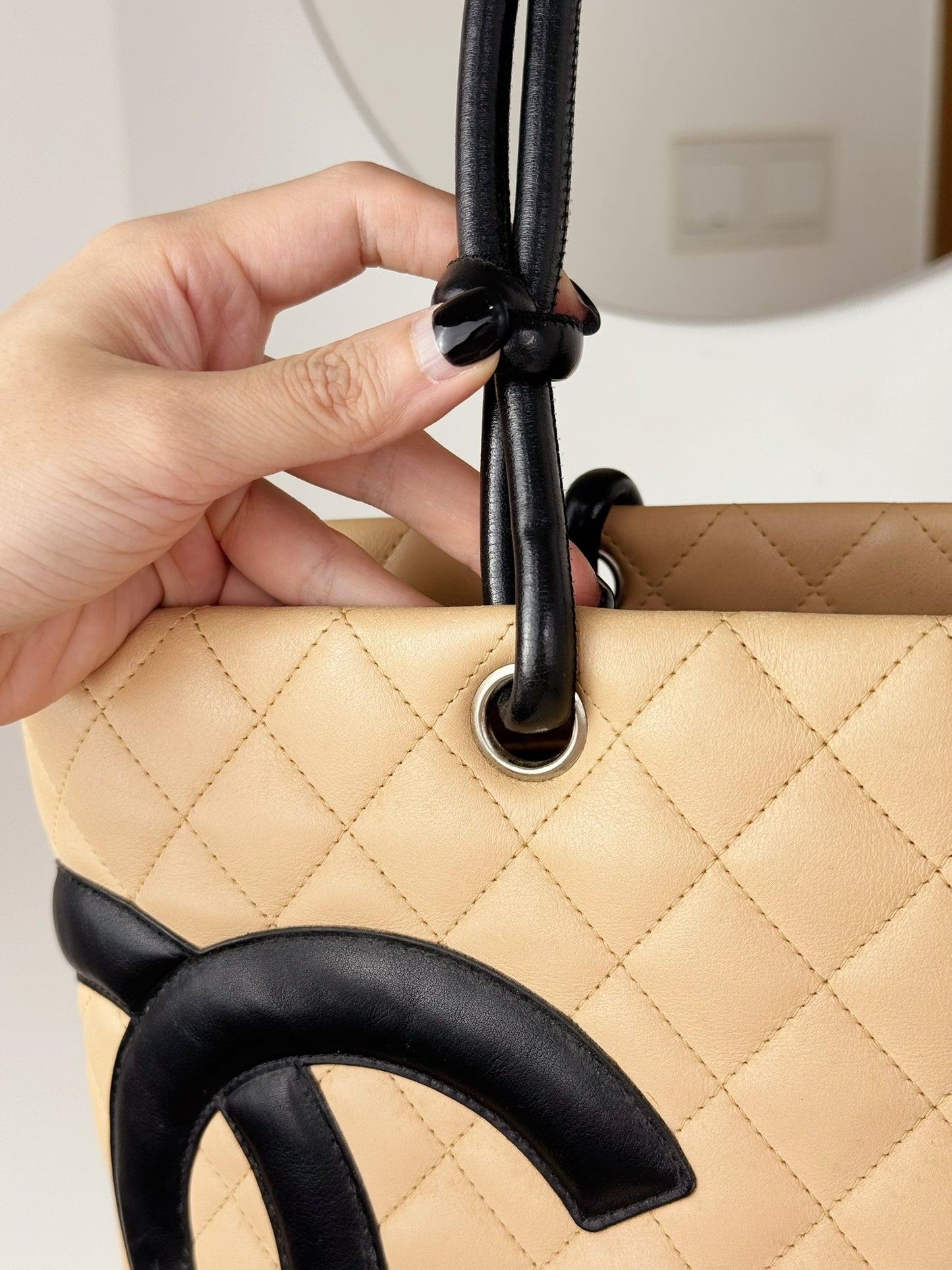 Chanel Vintage Cambon Tote Shoulder Bag
