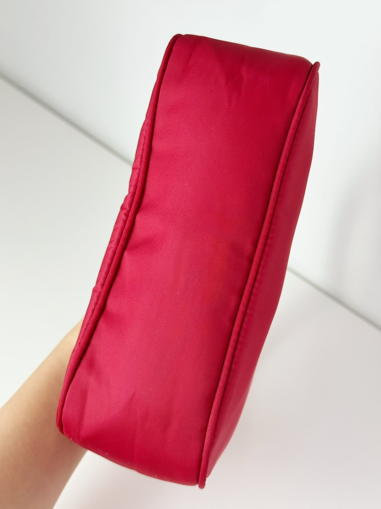 Prada Vintage Nylon Hobo Red Shoulder Bag