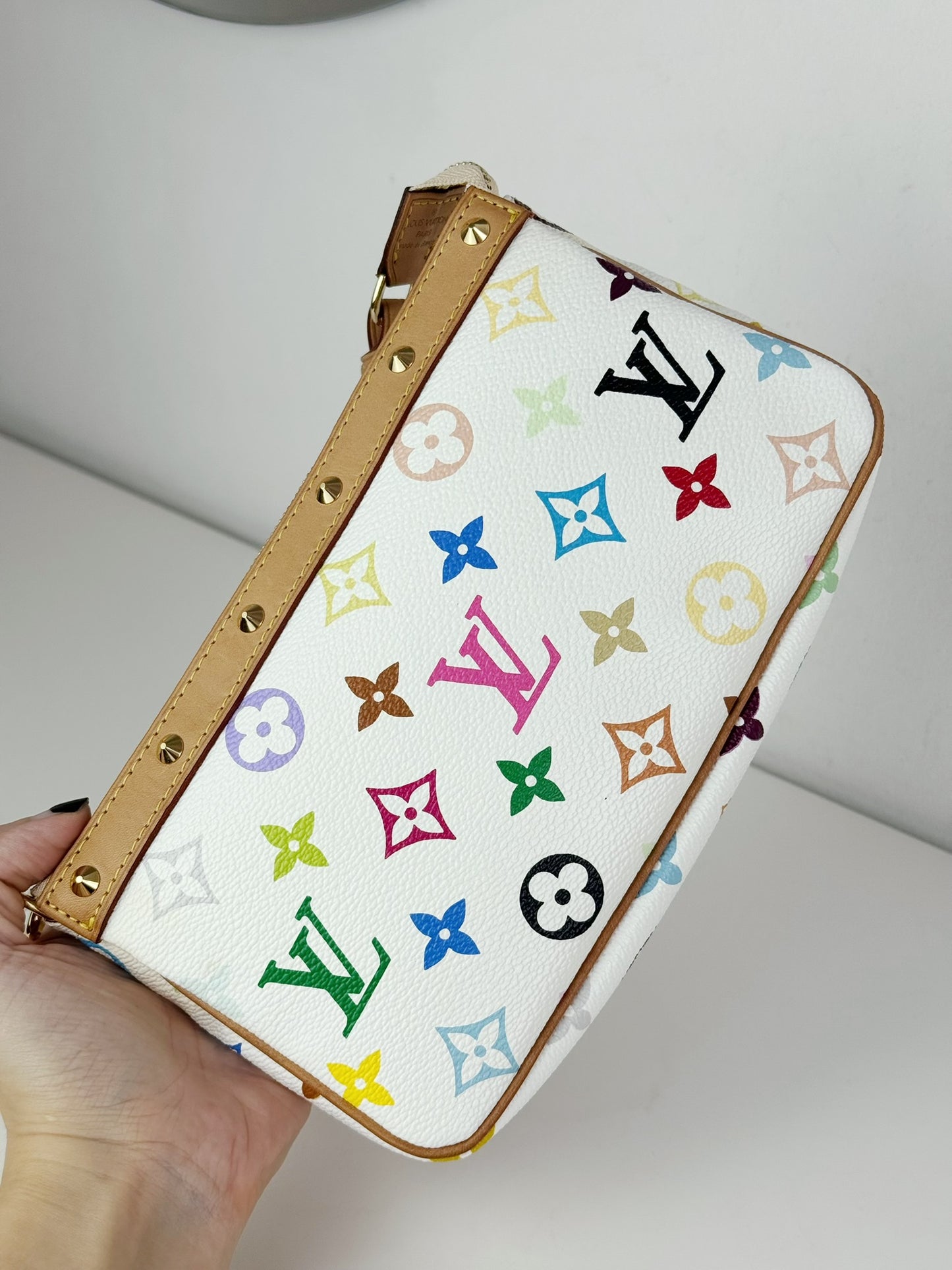 Louis Vuitton Vintage Takashi Murakami Multicolor Pochette Accessoires Shoulder Crossbody Bag