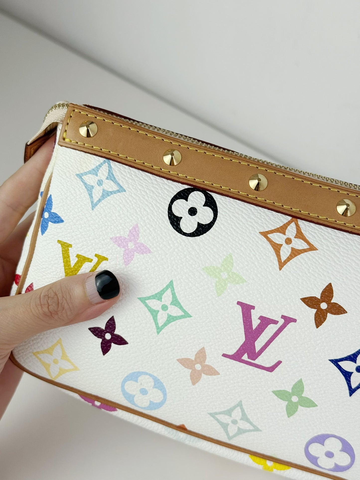 Louis Vuitton Vintage Takashi Murakami Multicolor Pochette Accessoires Shoulder Crossbody Bag