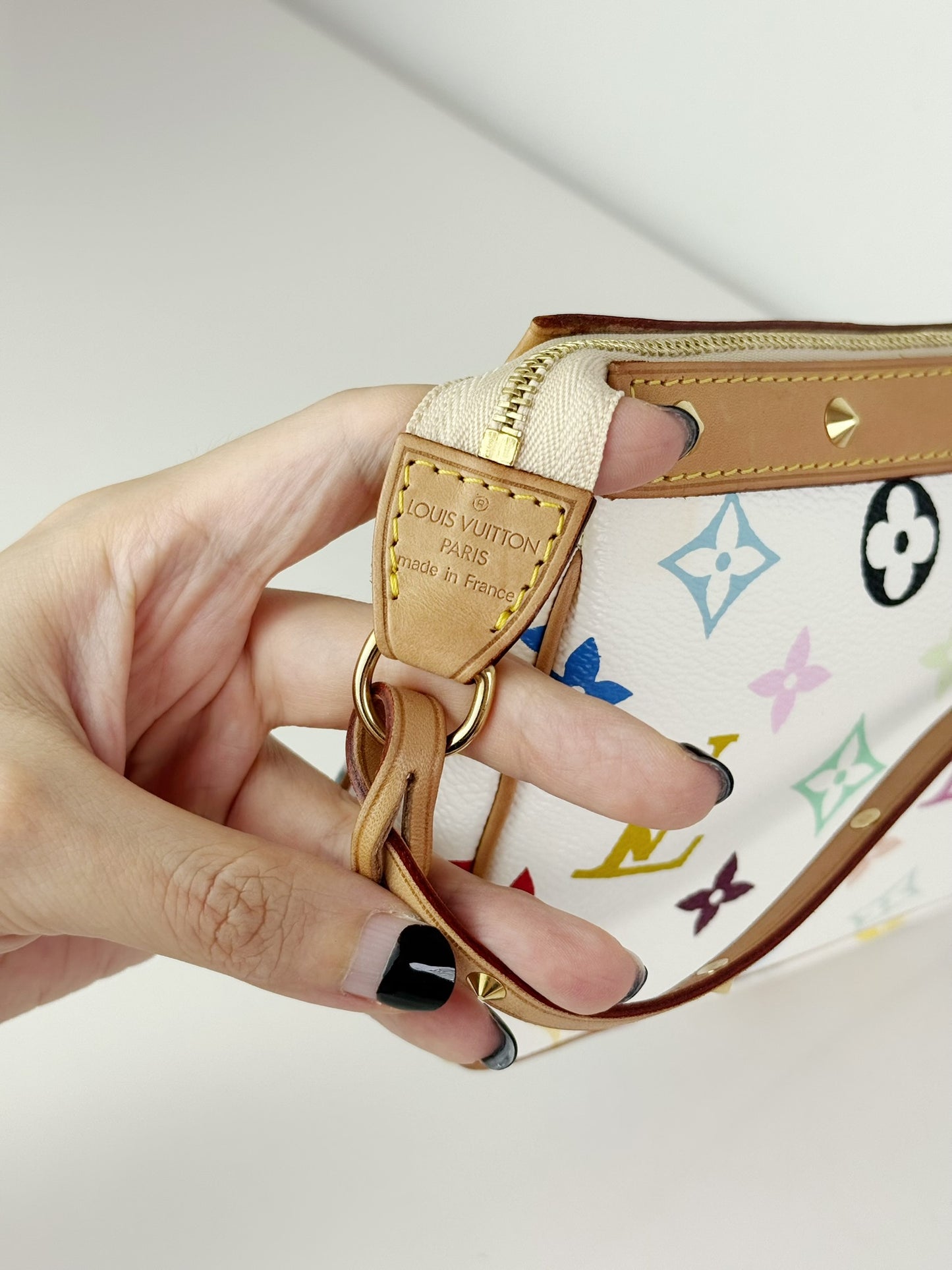 Louis Vuitton Vintage Takashi Murakami Multicolor Pochette Accessoires Shoulder Crossbody Bag