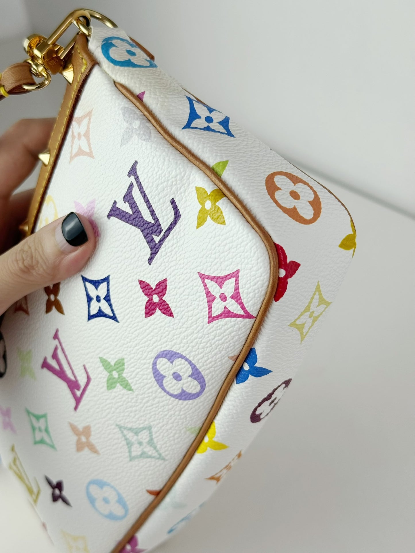 Louis Vuitton Vintage Takashi Murakami Multicolor Pochette Accessoires Shoulder Crossbody Bag
