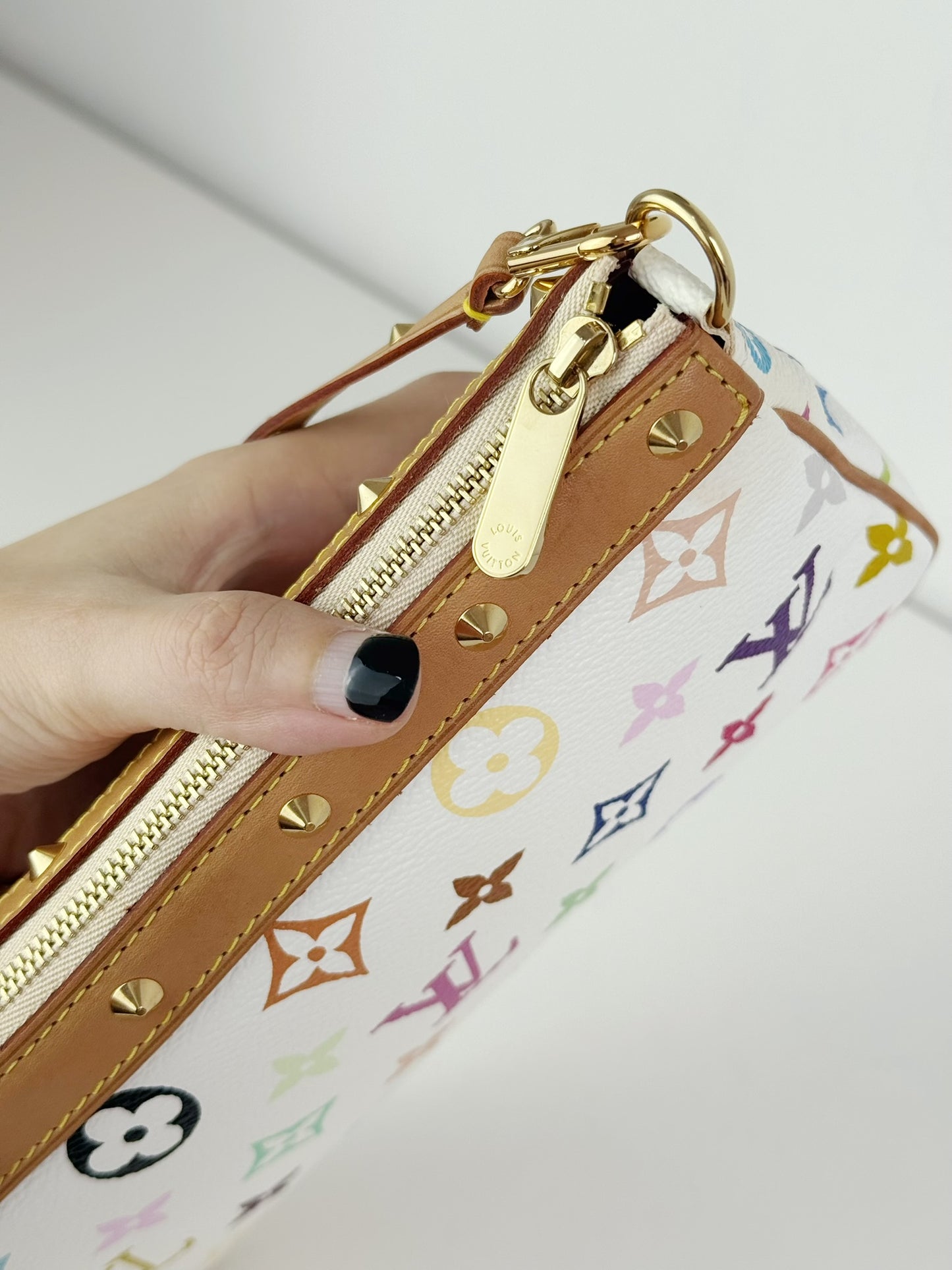 Louis Vuitton Vintage Takashi Murakami Multicolor Pochette Accessoires Shoulder Crossbody Bag
