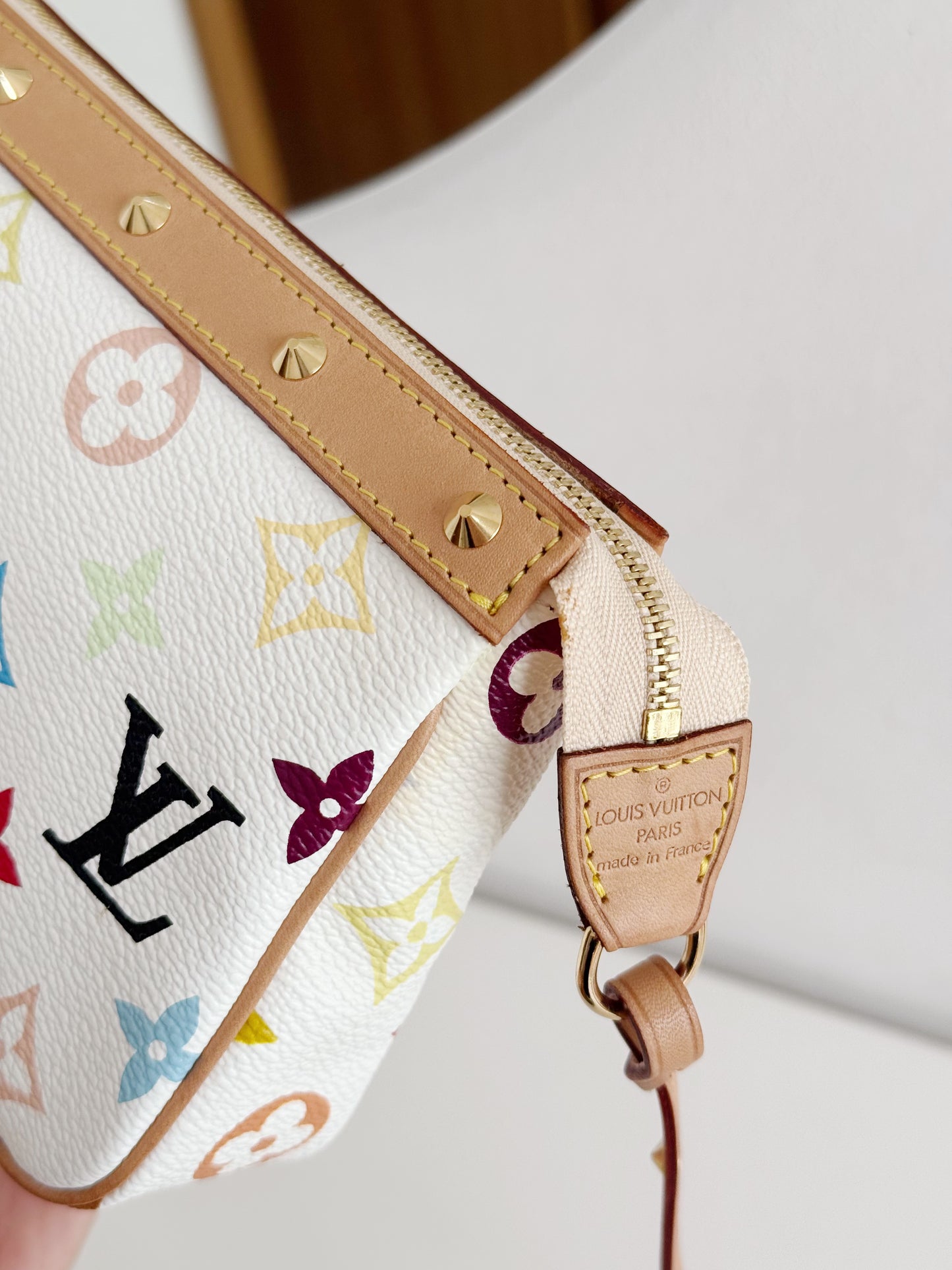 Louis Vuitton Vintage Takashi Murakami Multicolor Pochette Accessoires Shoulder Crossbody Bag