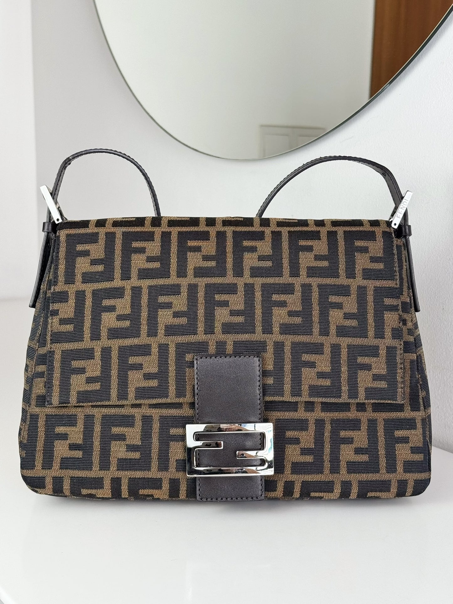 Fendi Vintage Zucca Mamma Baguette Shoulder Bag