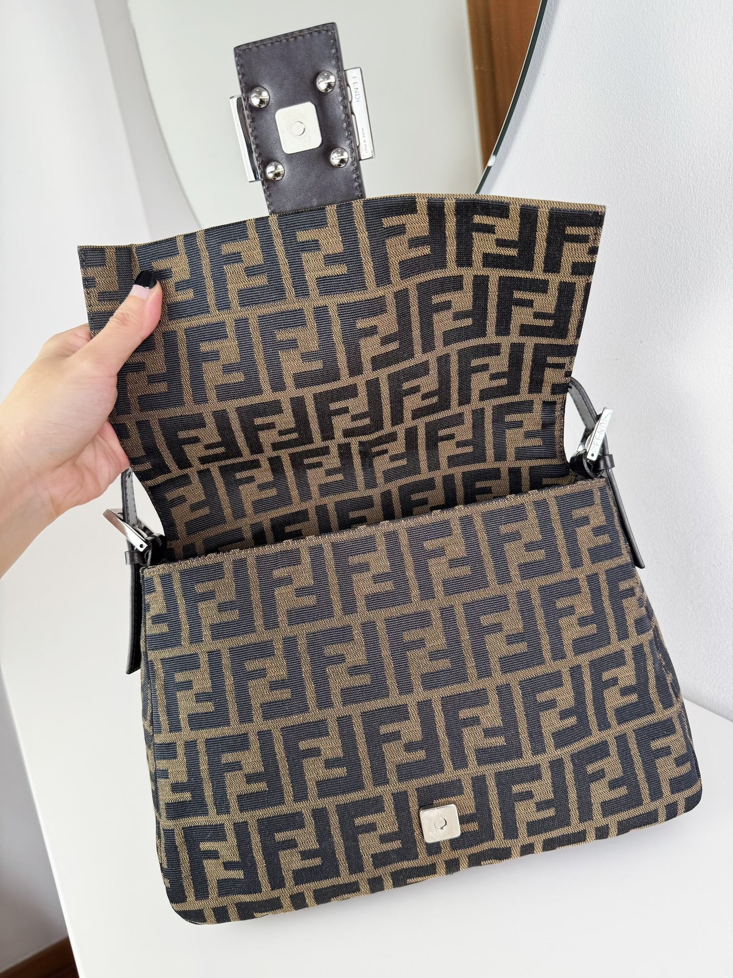 Fendi Vintage Zucca Mamma Baguette Shoulder Bag
