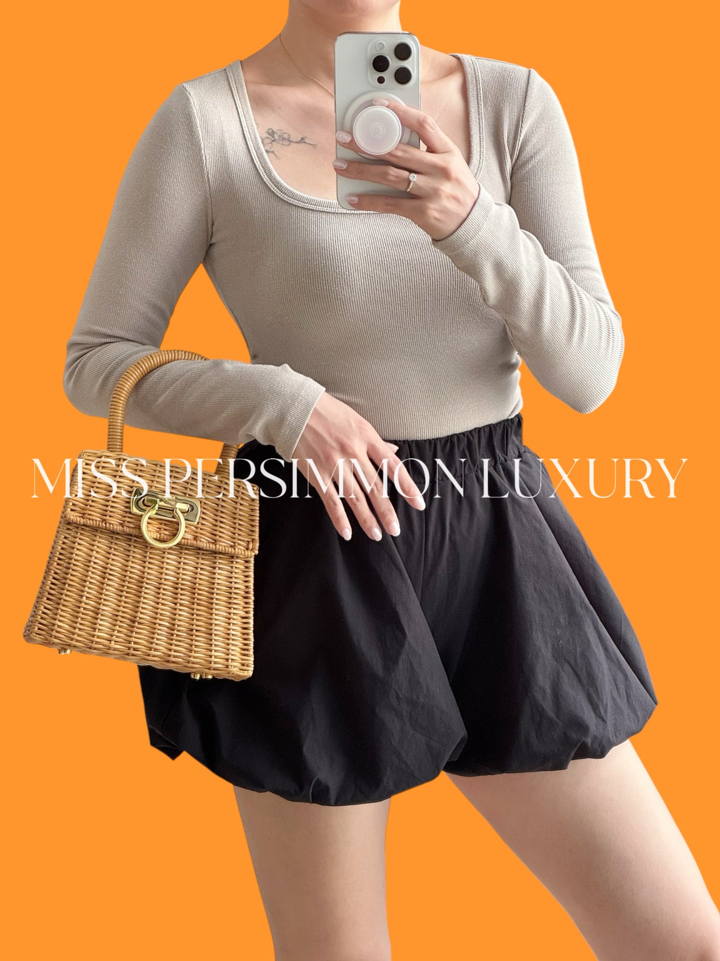 Salvatore Ferragamo Vintage Gancini Rattan Handbag Crossbody Bag