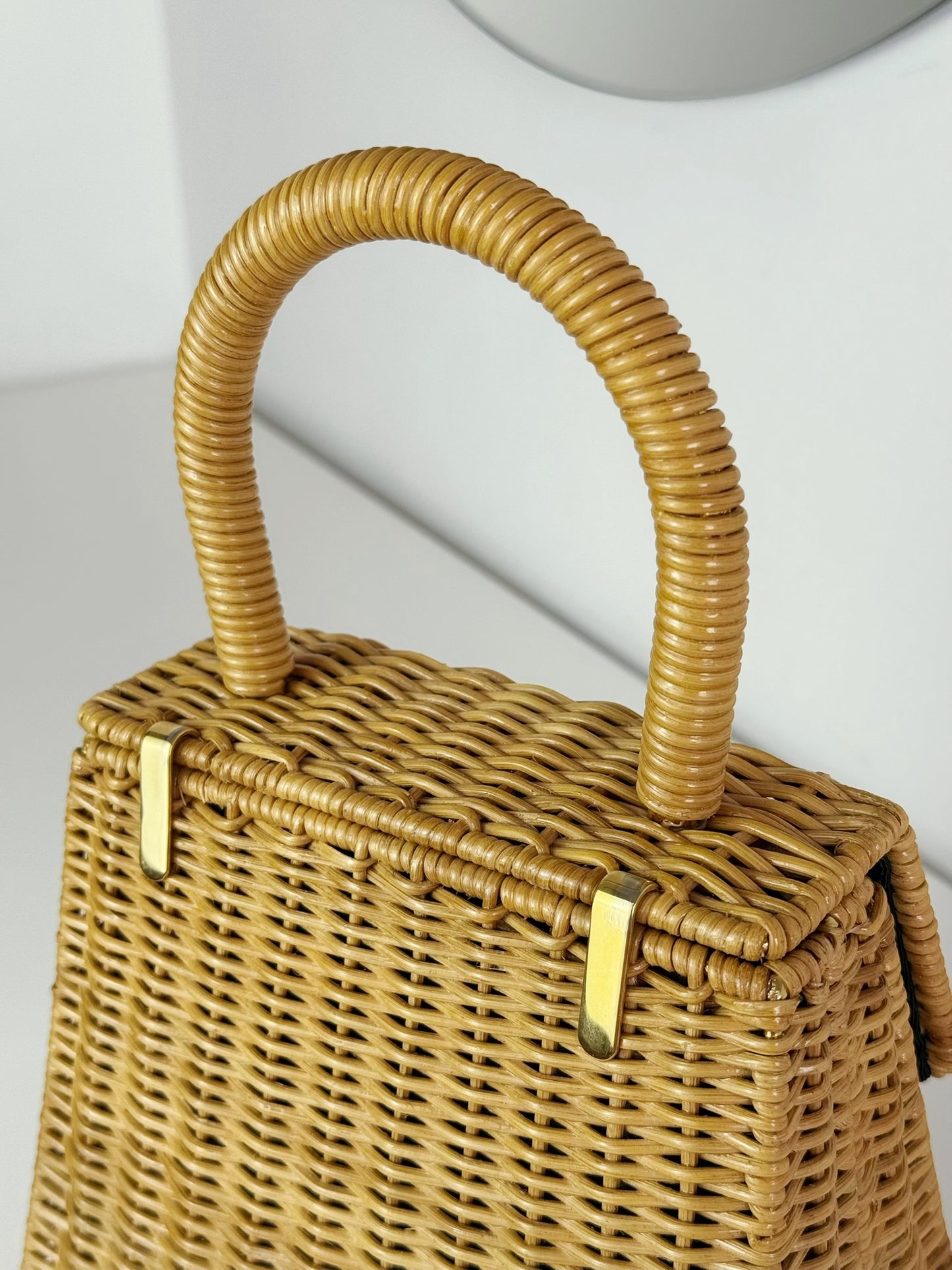 Salvatore Ferragamo Vintage Gancini Rattan Handbag Crossbody Bag
