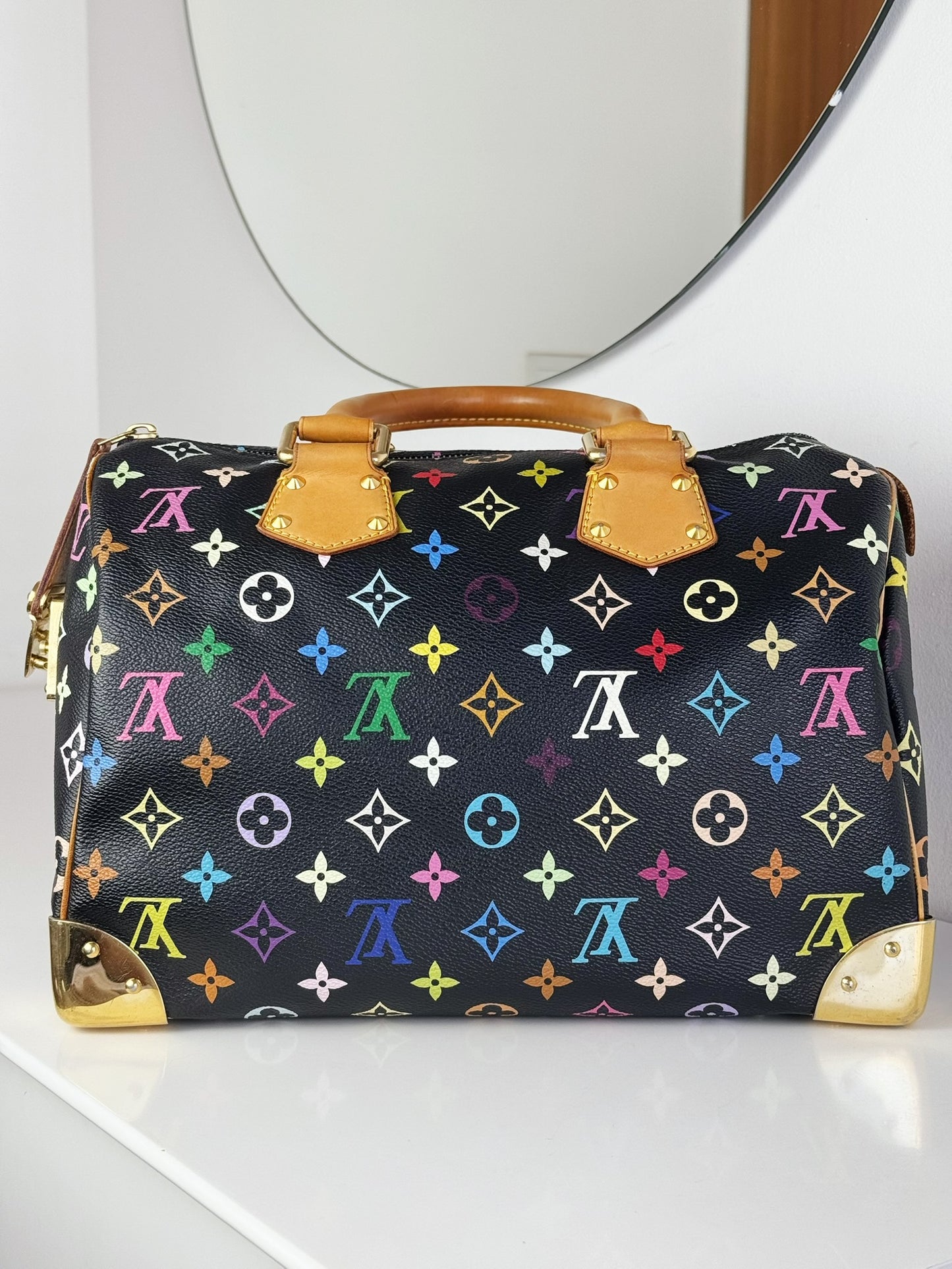 Louis Vuitton Vintage Takashi Murakami Multicolor Speedy 30 Handbag Crossbody Bag