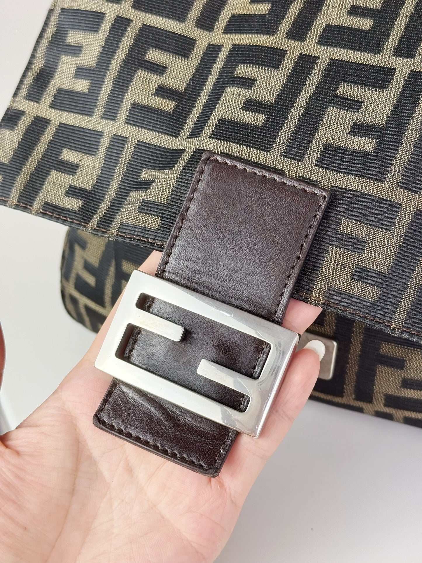 Fendi Vintage Zucca Mamma Baguette Shoulder Bag