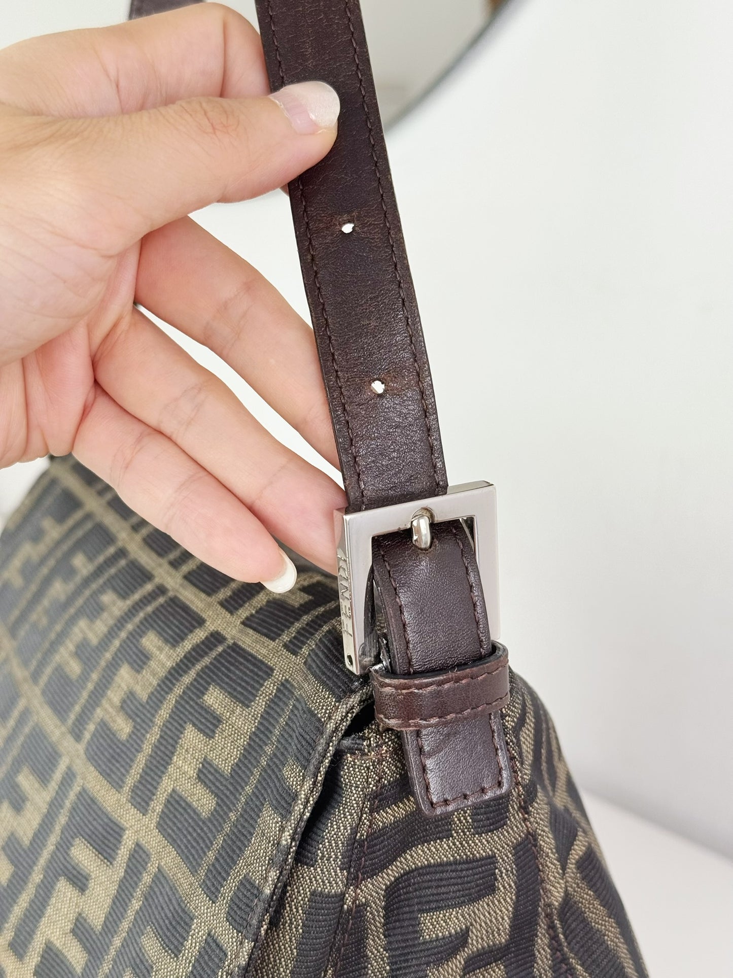 Fendi Vintage Zucca Mamma Baguette Shoulder Bag