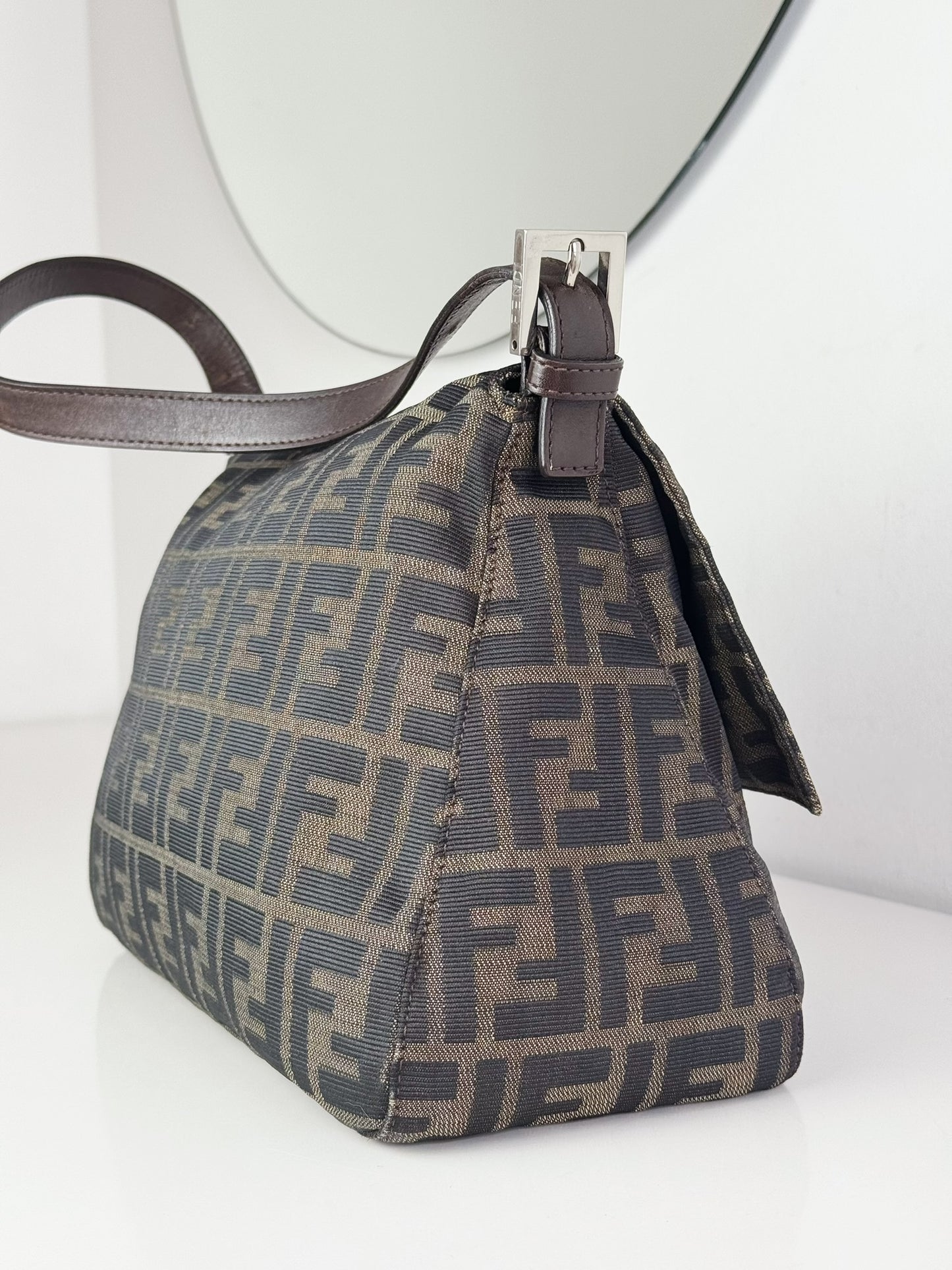Fendi Vintage Zucca Mamma Baguette Shoulder Bag