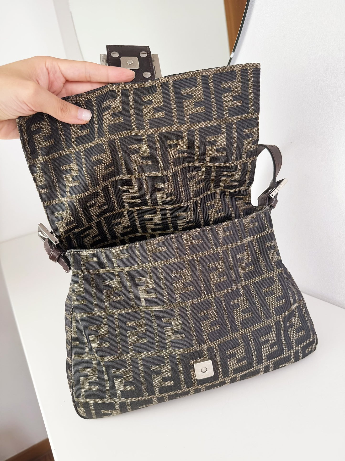 Fendi Vintage Zucca Mamma Baguette Shoulder Bag