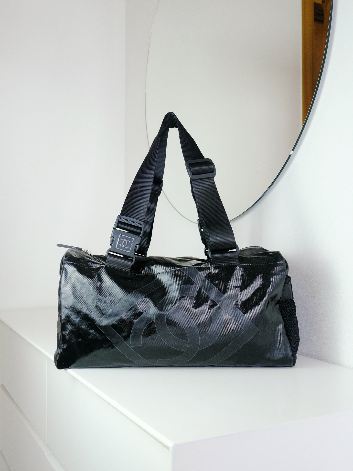 Chanel Vintage Coco Mark Sport Line Shoulder Gym Bag