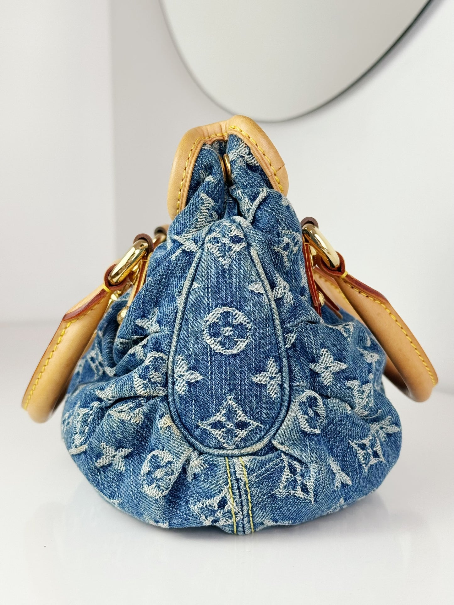 Louis Vuitton Denim Pleaty Crossbody Handbag