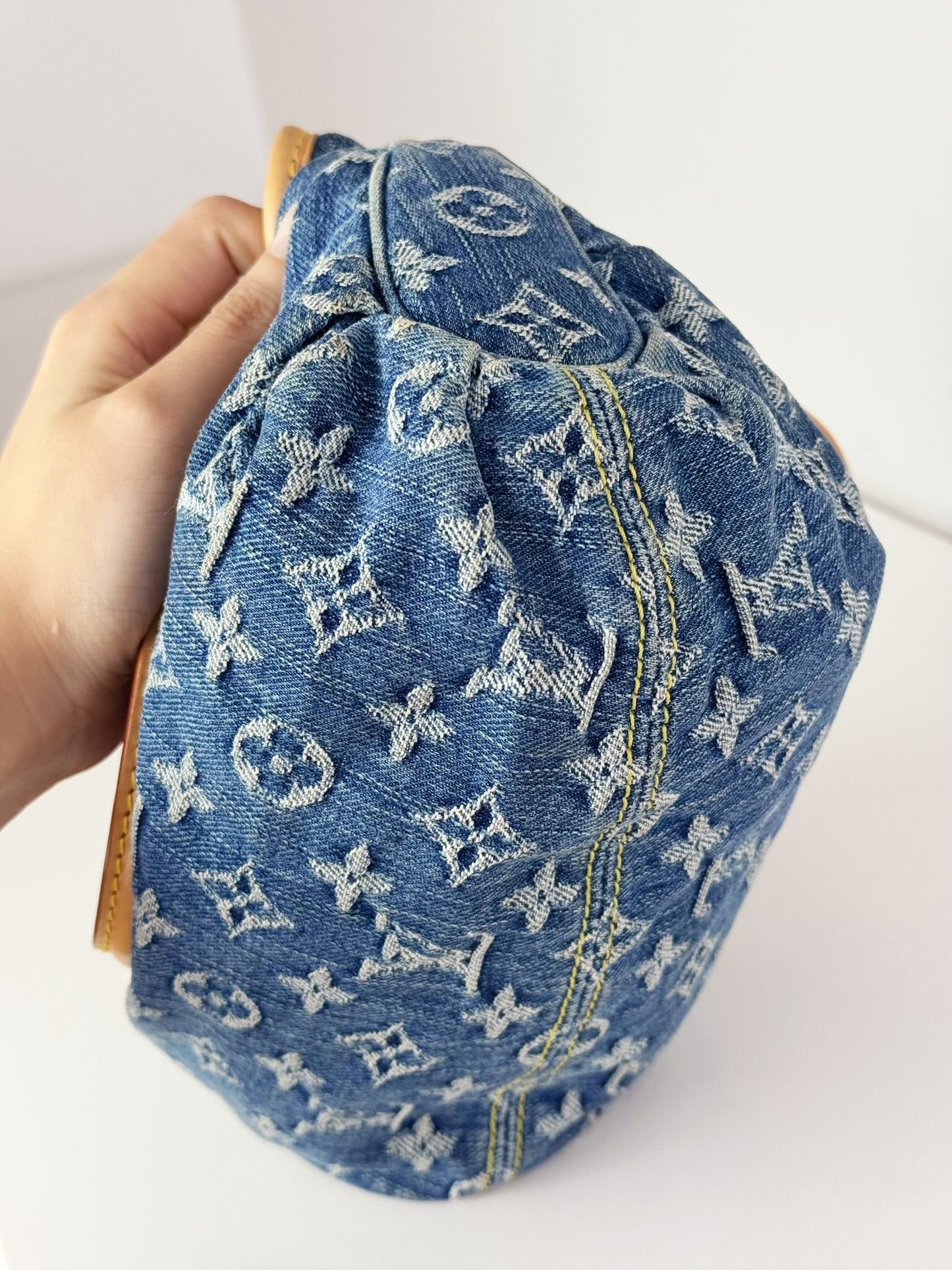 Louis Vuitton Denim Pleaty Crossbody Handbag