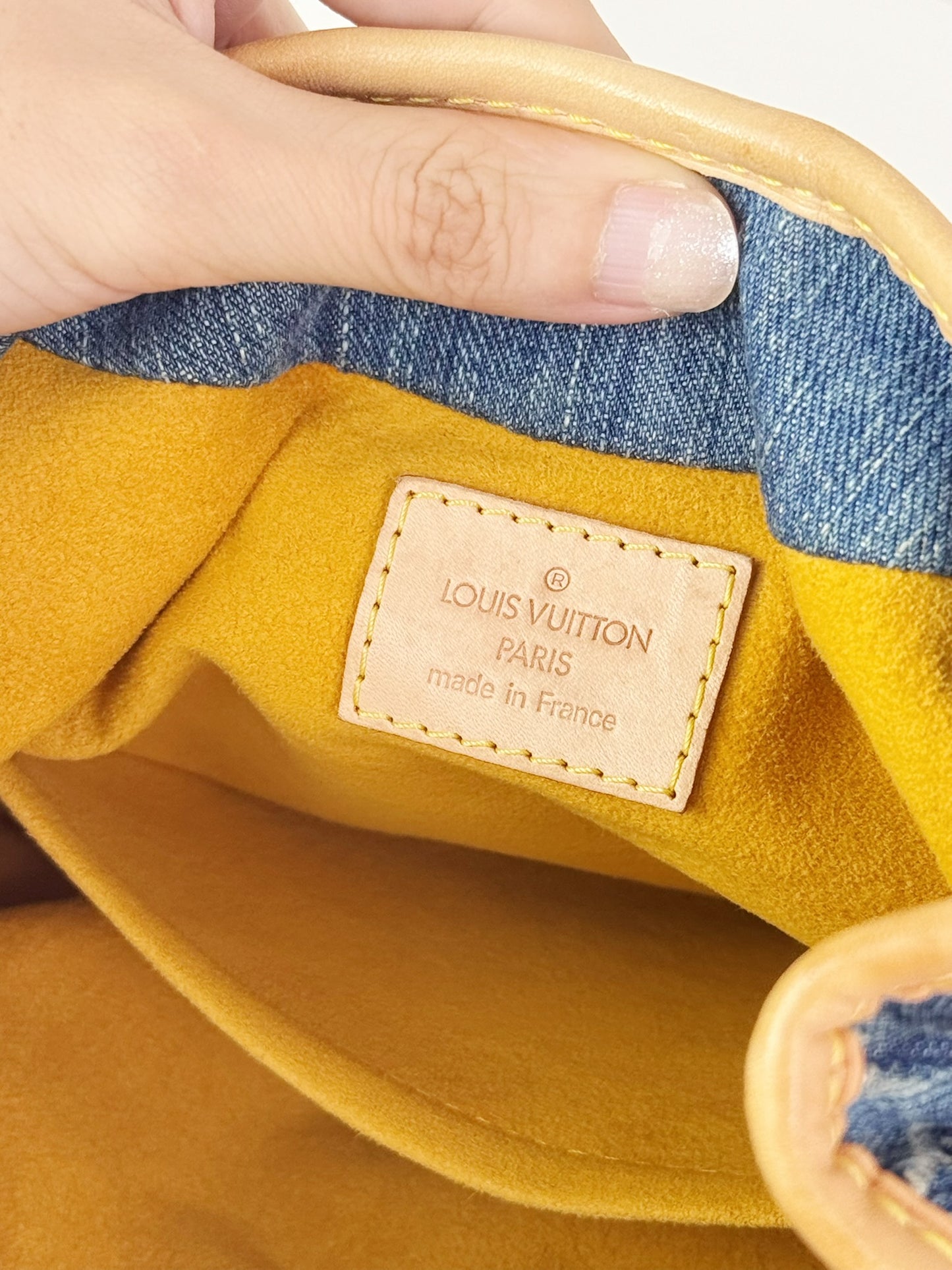 Louis Vuitton Denim Pleaty Crossbody Handbag