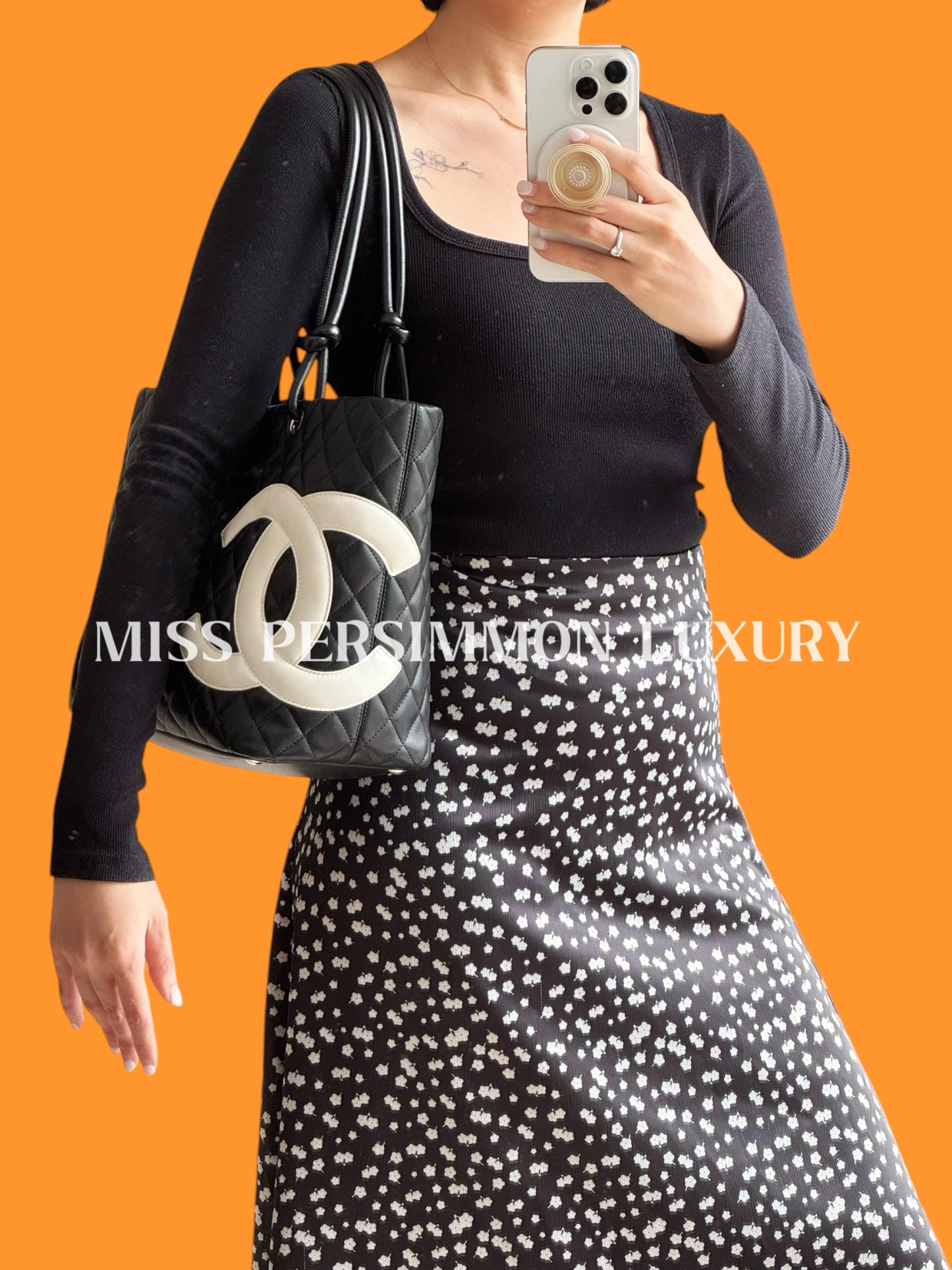 Chanel Vintage Cambon Tote Shoulder Bag