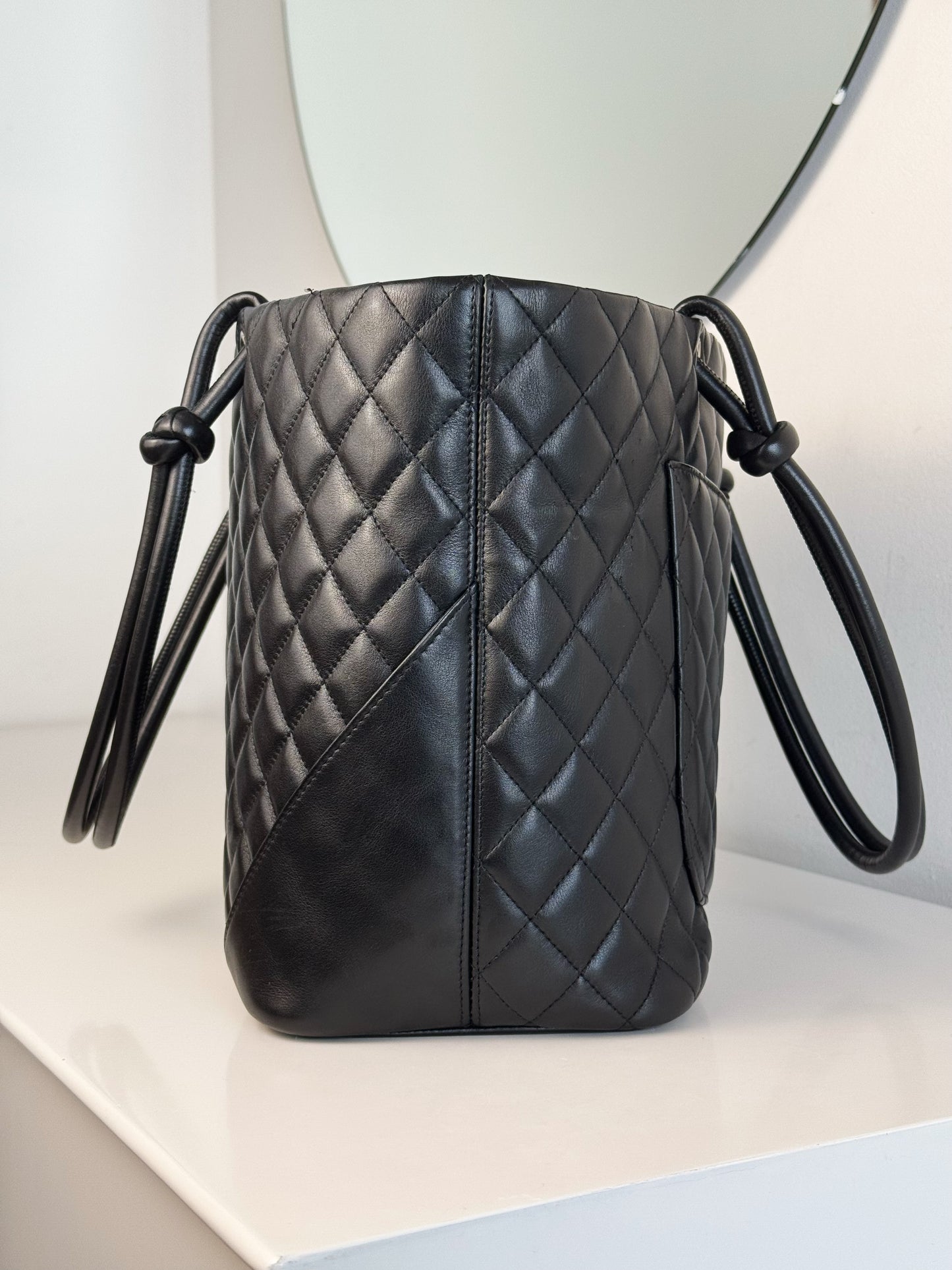 Chanel Vintage Cambon Tote Shoulder Bag