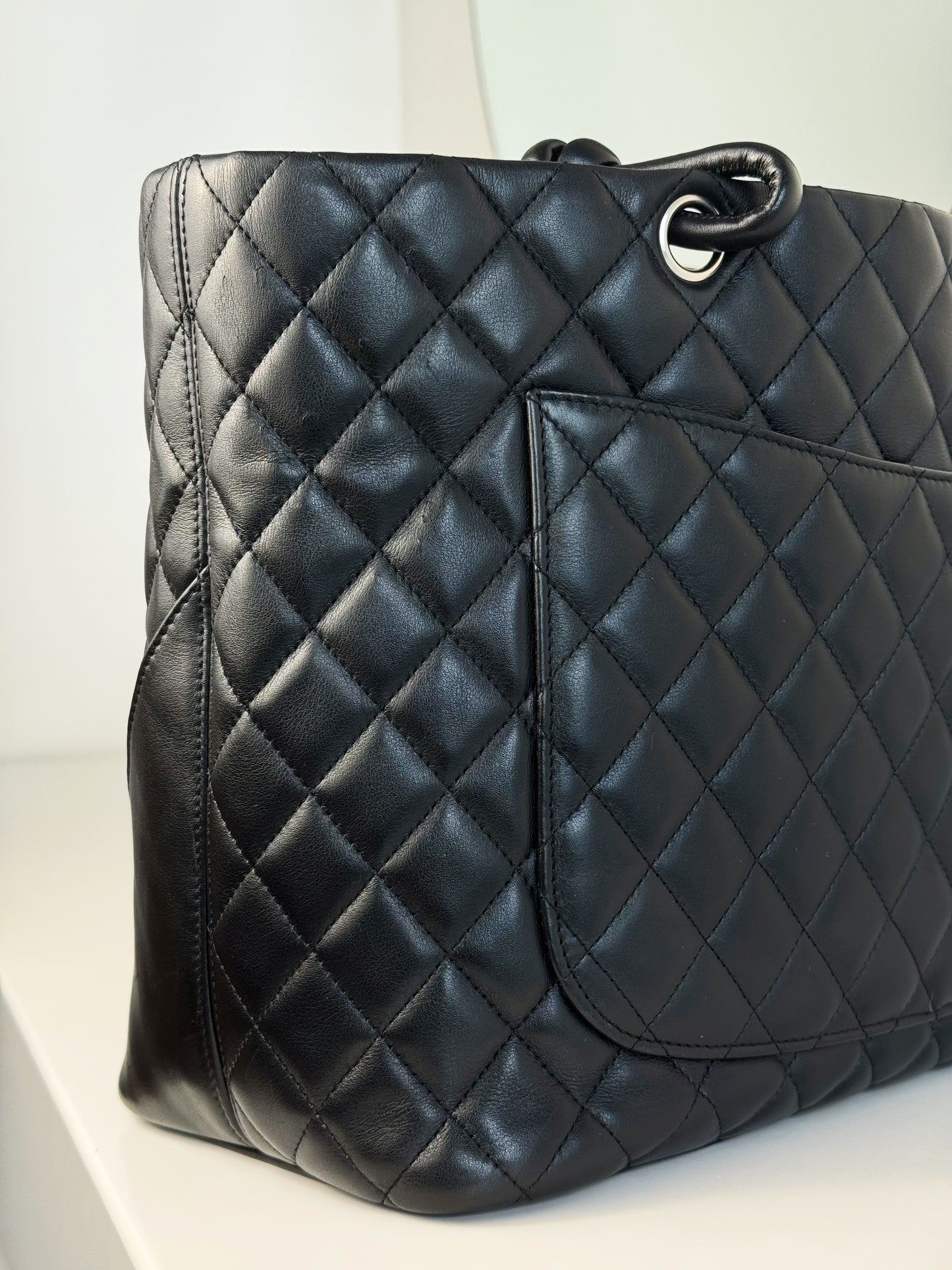 Chanel Vintage Cambon Tote Shoulder Bag