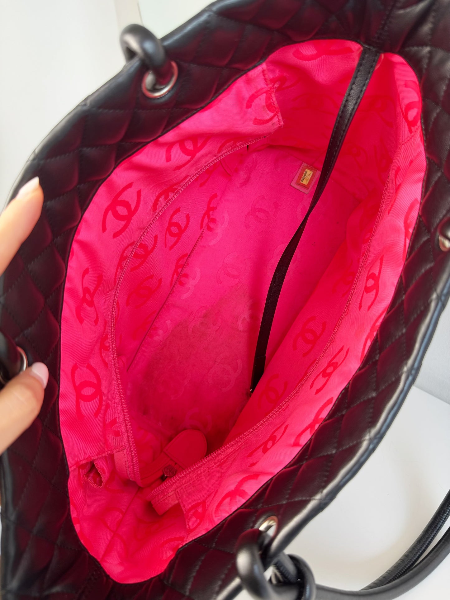 Chanel Vintage Cambon Tote Shoulder Bag