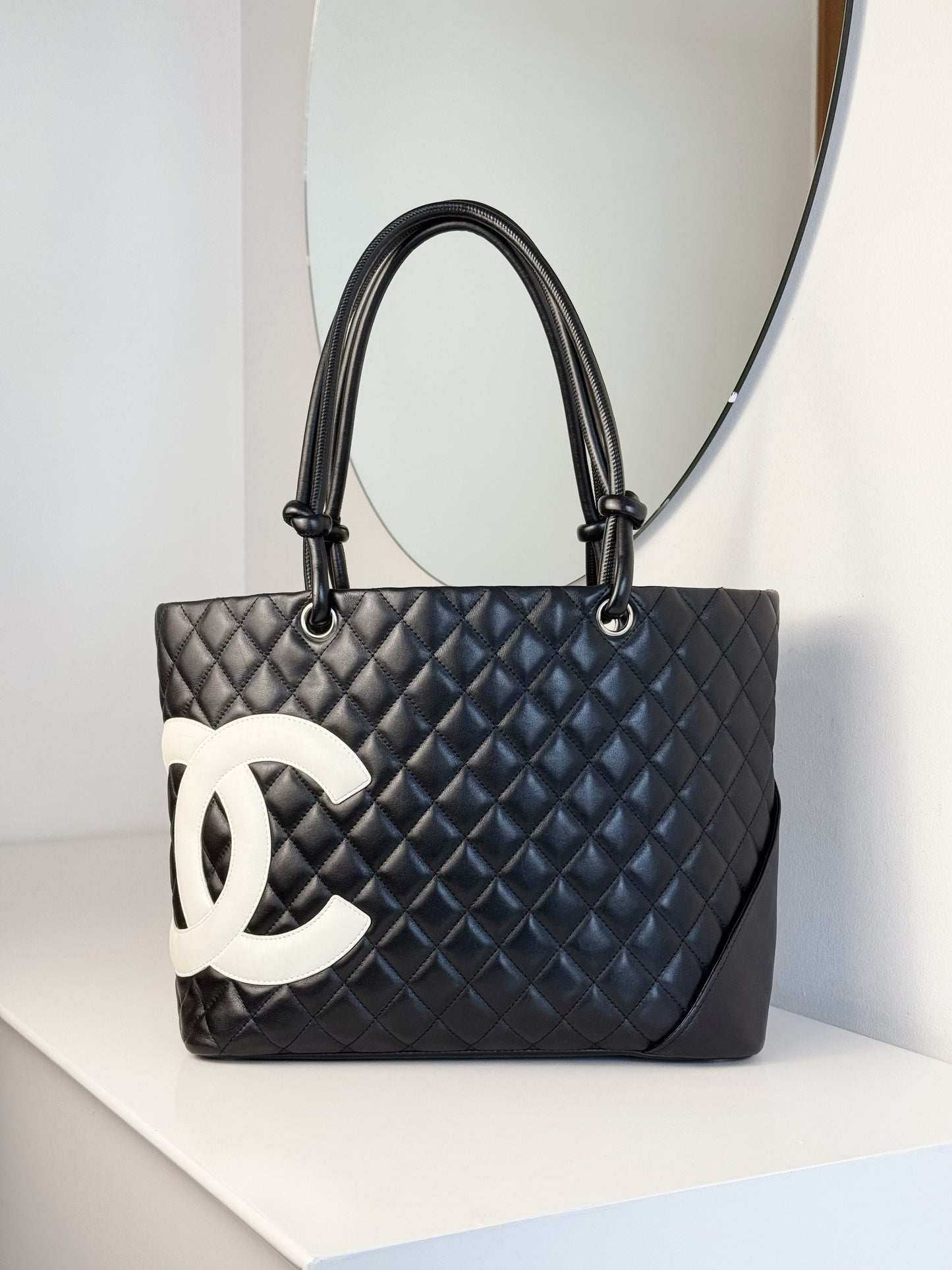 Chanel Vintage Cambon Tote Shoulder Bag