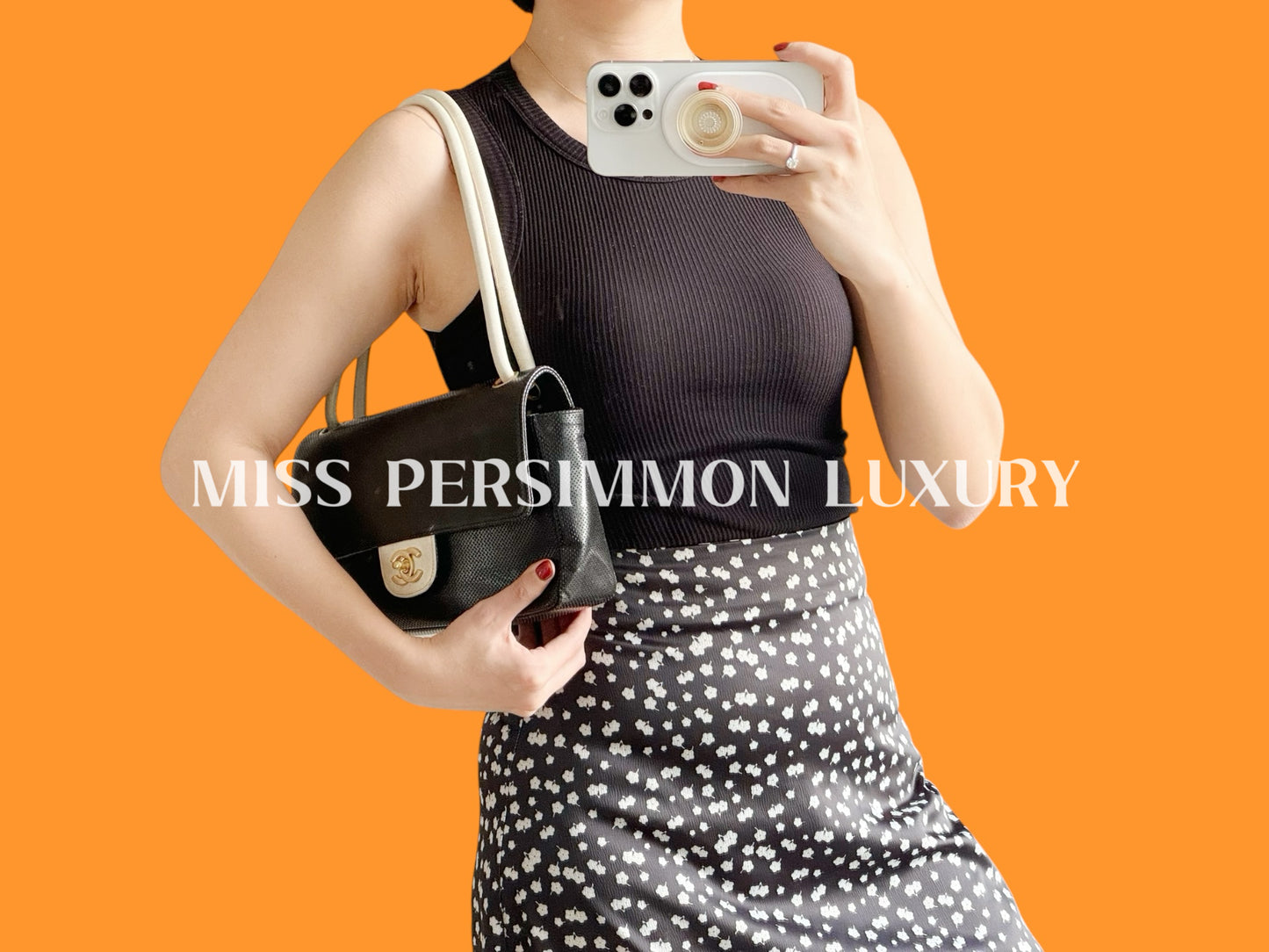Chanel Vintage Punch Leather Flap 25 Shoulder Crossbody Bag
