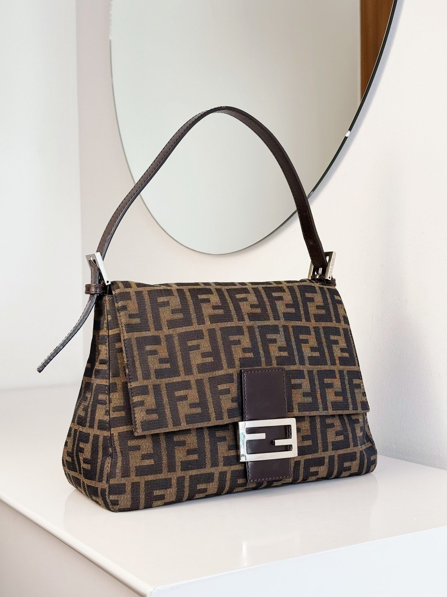 Fendi Vintage Zucca Mamma Baguette Shoulder Bag