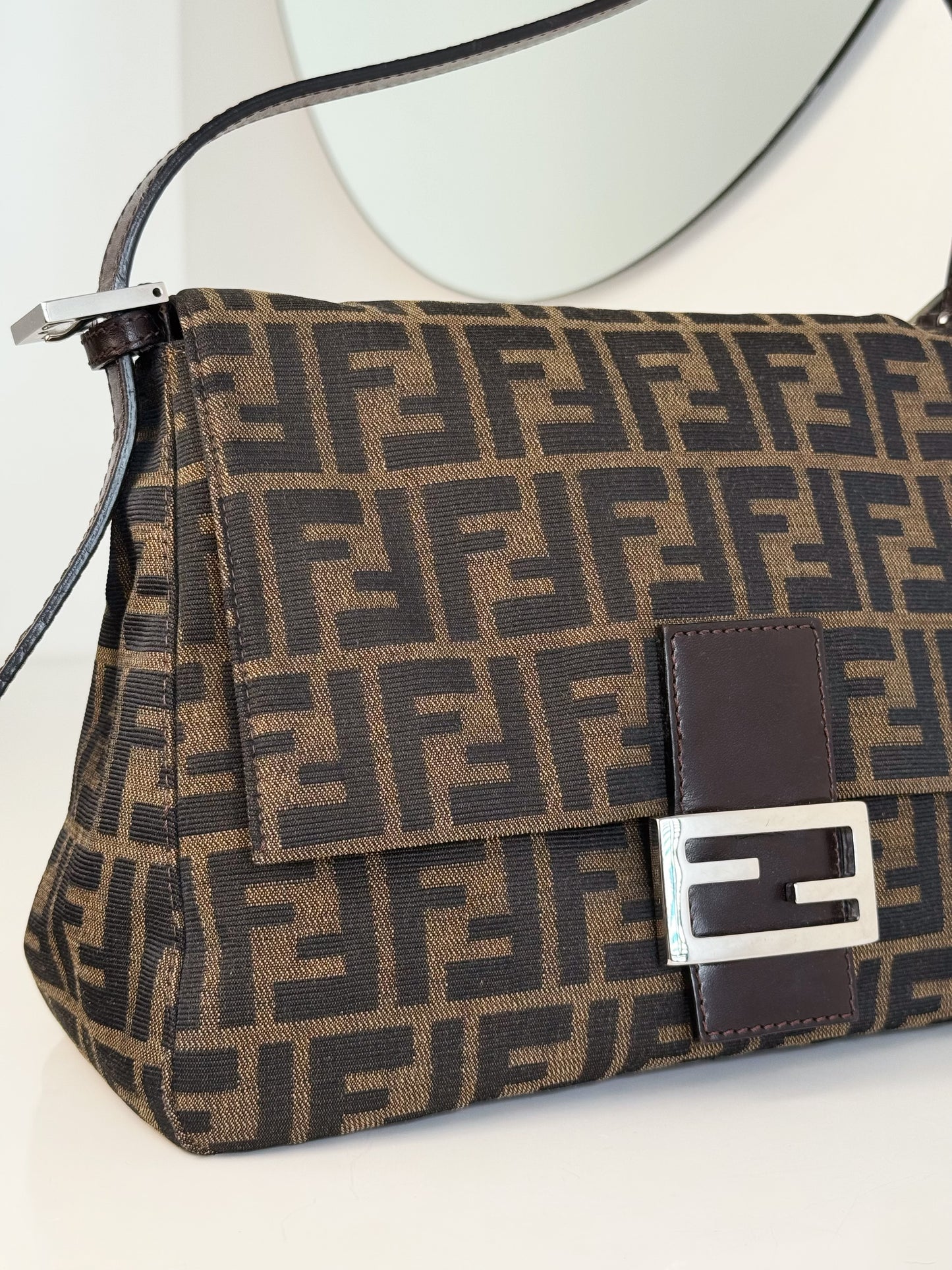 Fendi Vintage Zucca Mamma Baguette Shoulder Bag