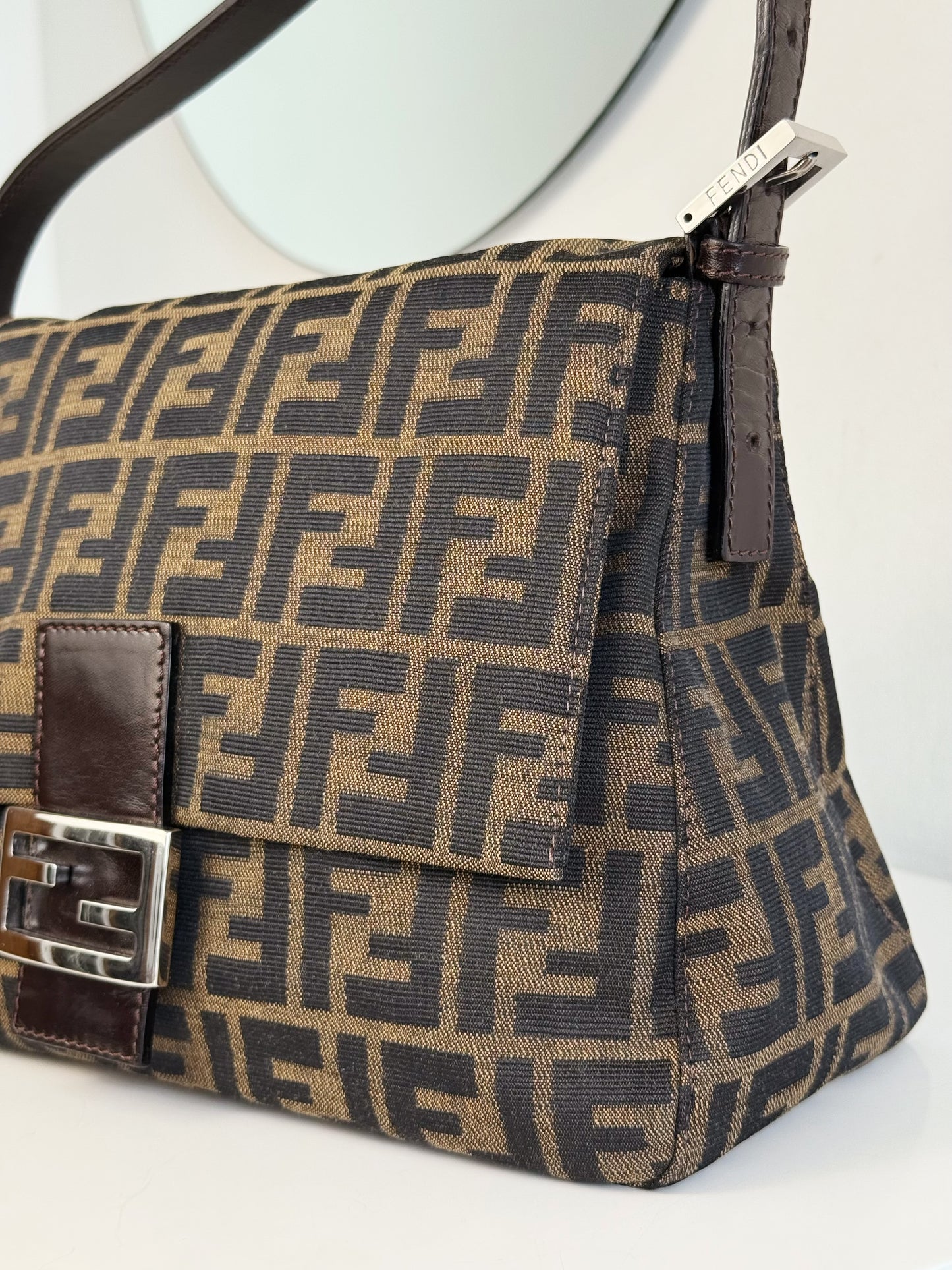 Fendi Vintage Zucca Mamma Baguette Shoulder Bag