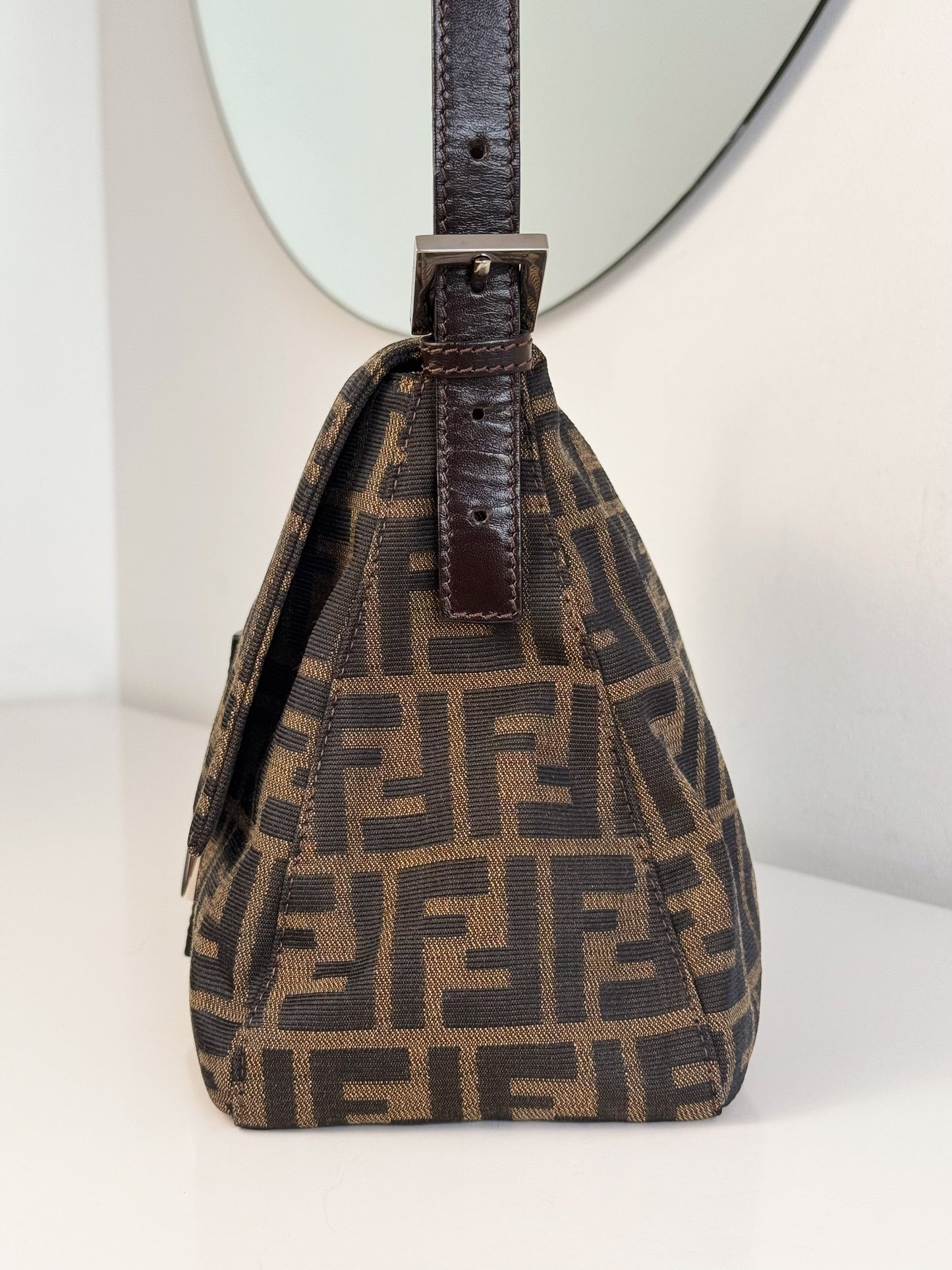 Fendi Vintage Zucca Mamma Baguette Shoulder Bag