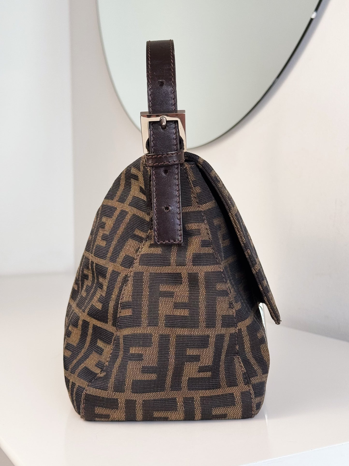 Fendi Vintage Zucca Mamma Baguette Shoulder Bag