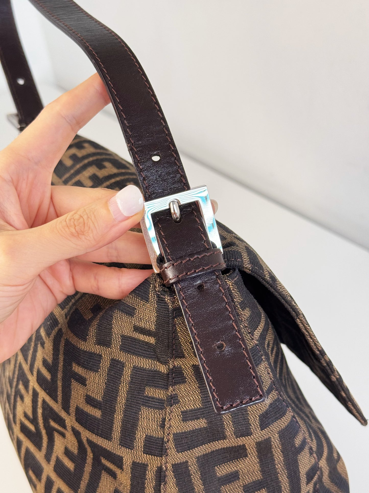 Fendi Vintage Zucca Mamma Baguette Shoulder Bag