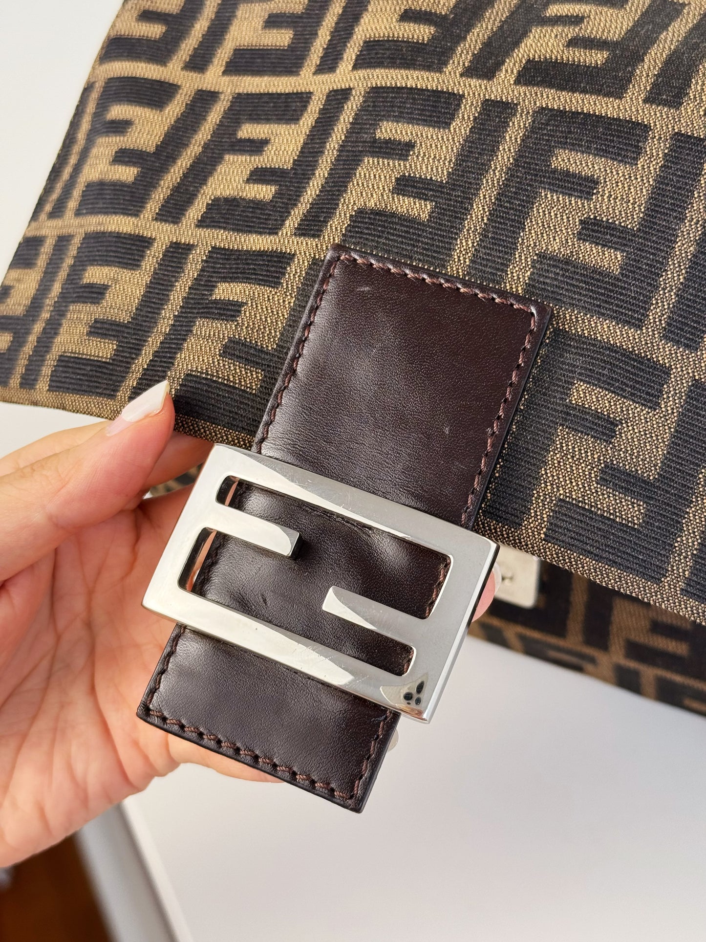 Fendi Vintage Zucca Mamma Baguette Shoulder Bag