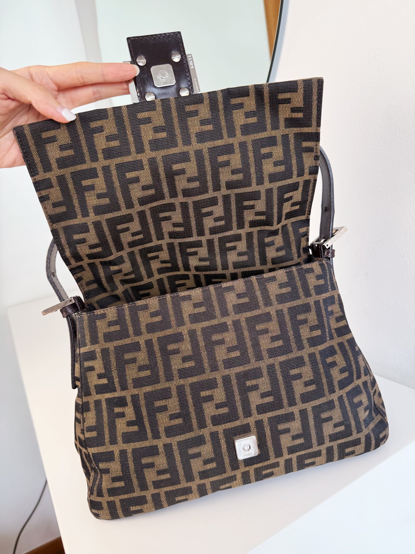 Fendi Vintage Zucca Mamma Baguette Shoulder Bag