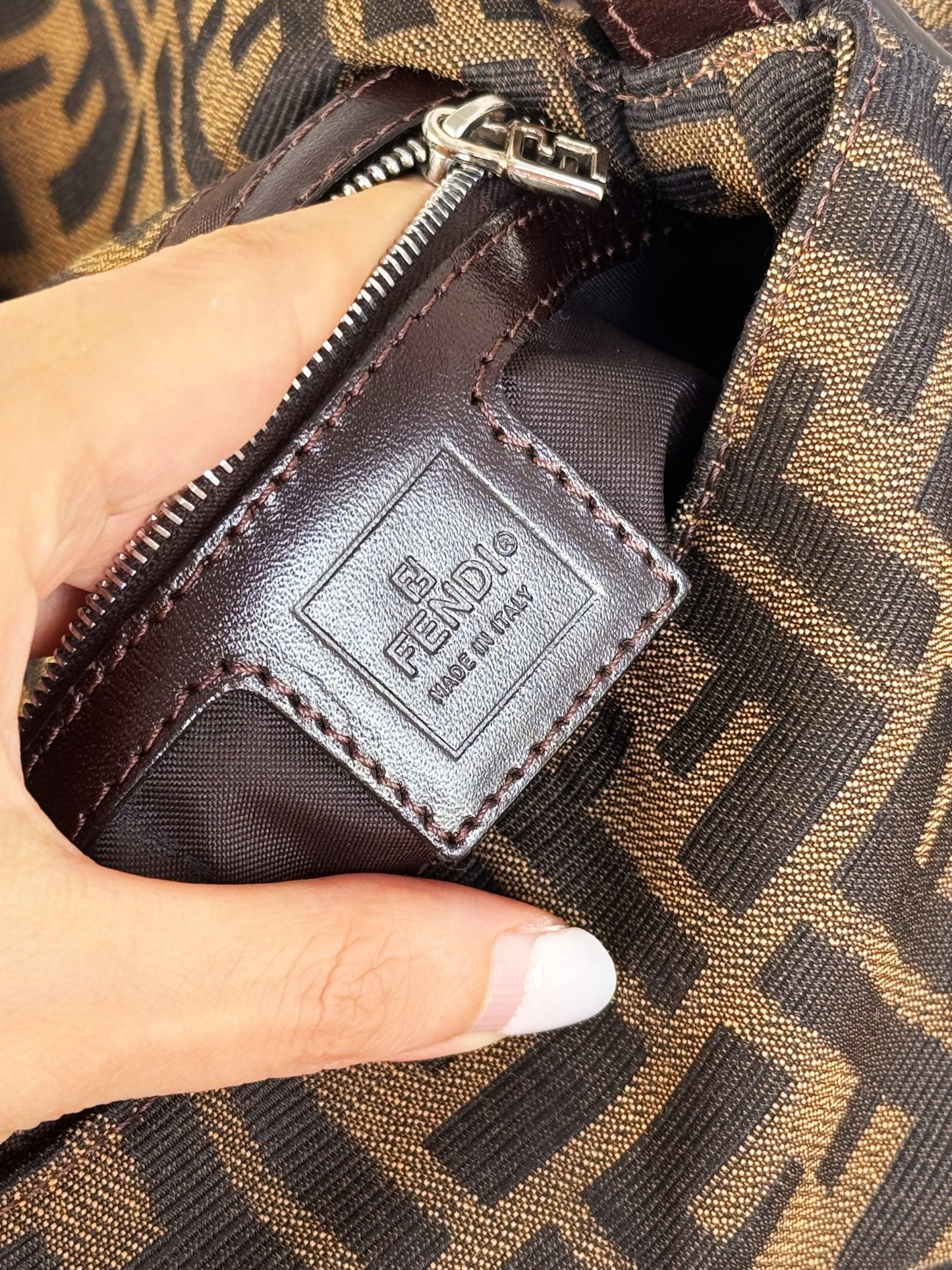 Fendi Vintage Zucca Mamma Baguette Shoulder Bag