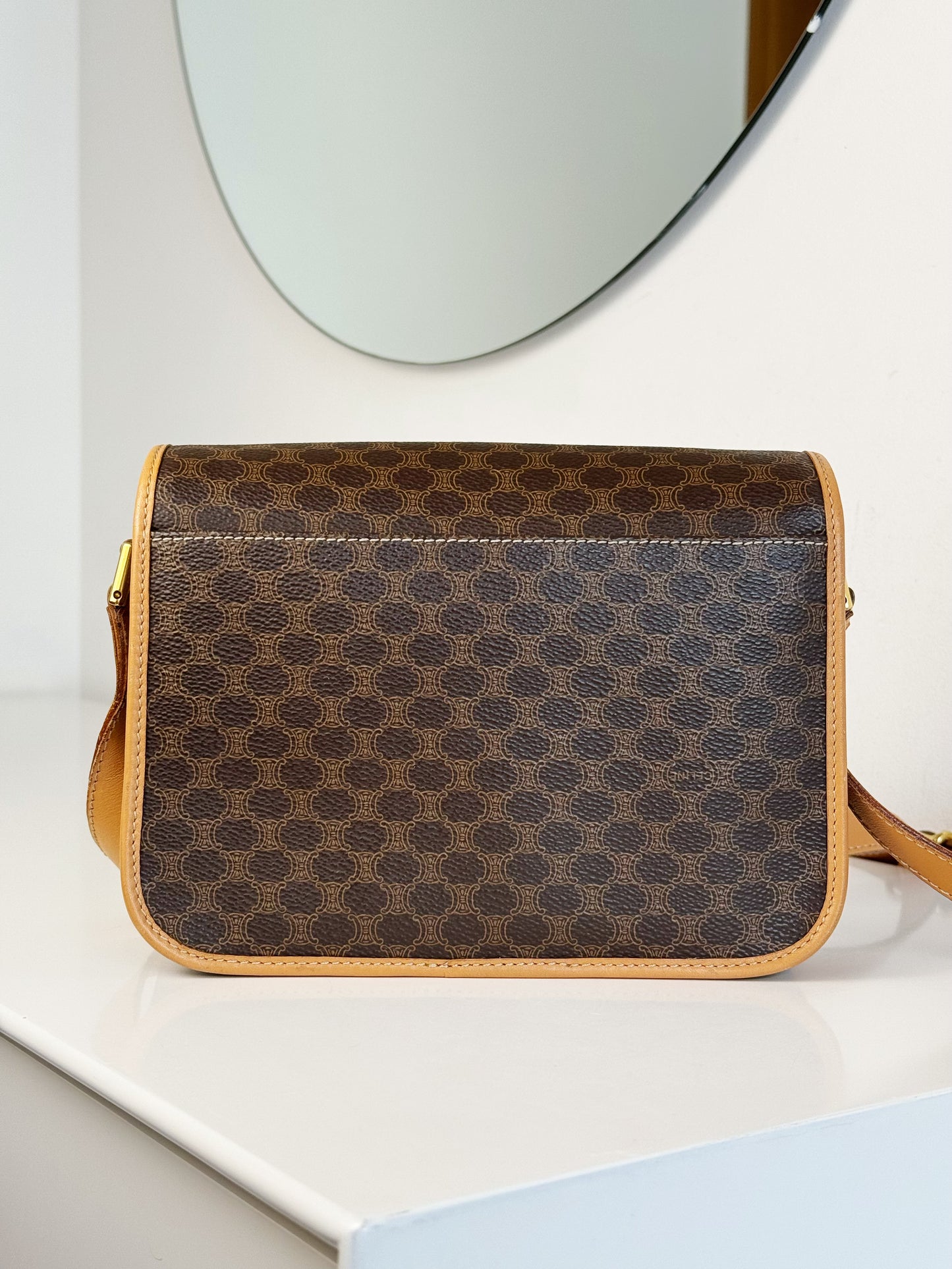 Celine Vintage Circle Macadam Crossbody Bag