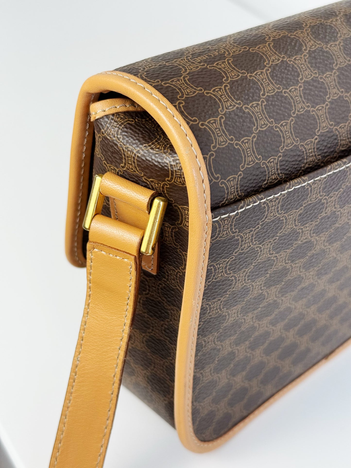 Celine Vintage Circle Macadam Crossbody Bag