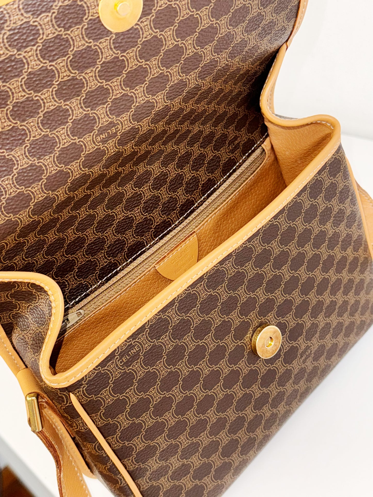Celine Vintage Circle Macadam Crossbody Bag