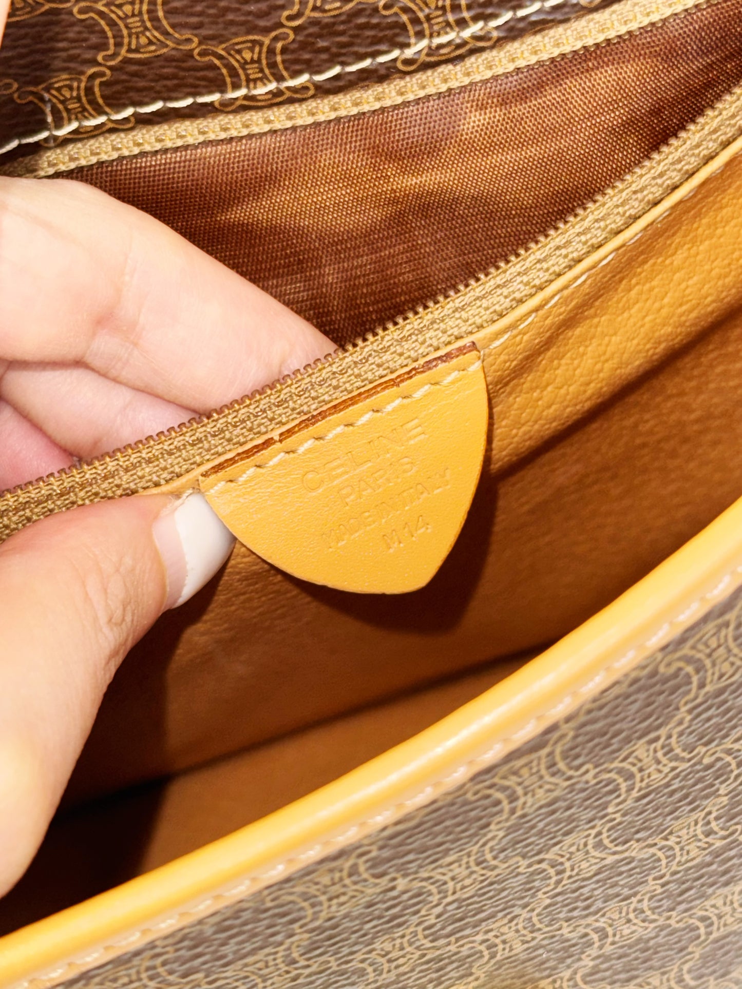 Celine Vintage Circle Macadam Crossbody Bag