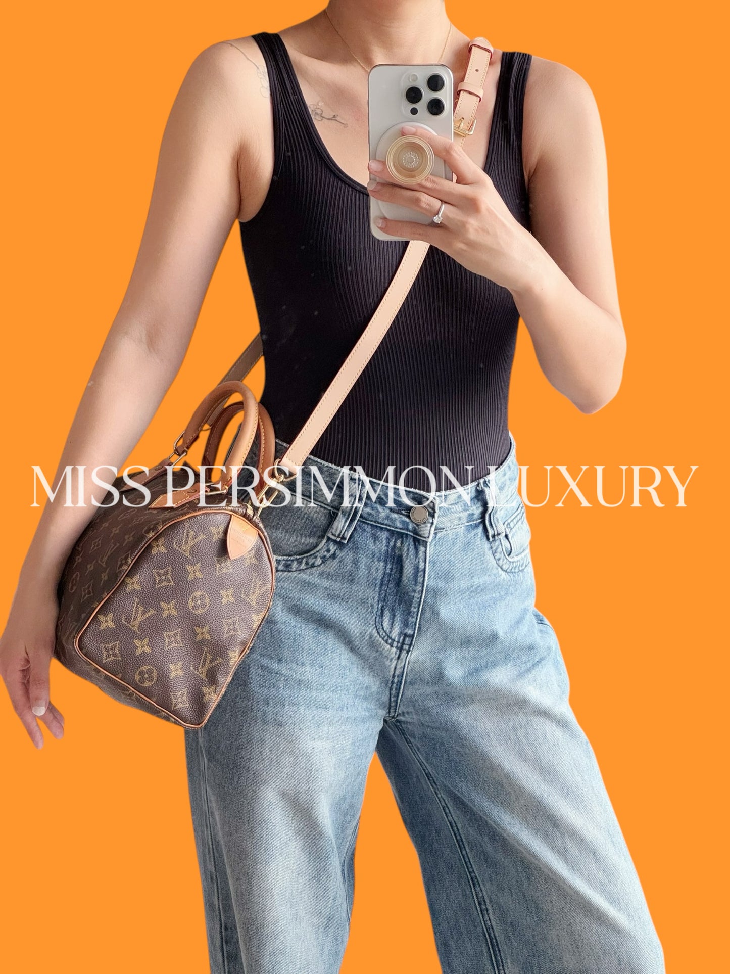 Louis Vuitton Vintage Speedy 25 Handbag Crossbody Bag