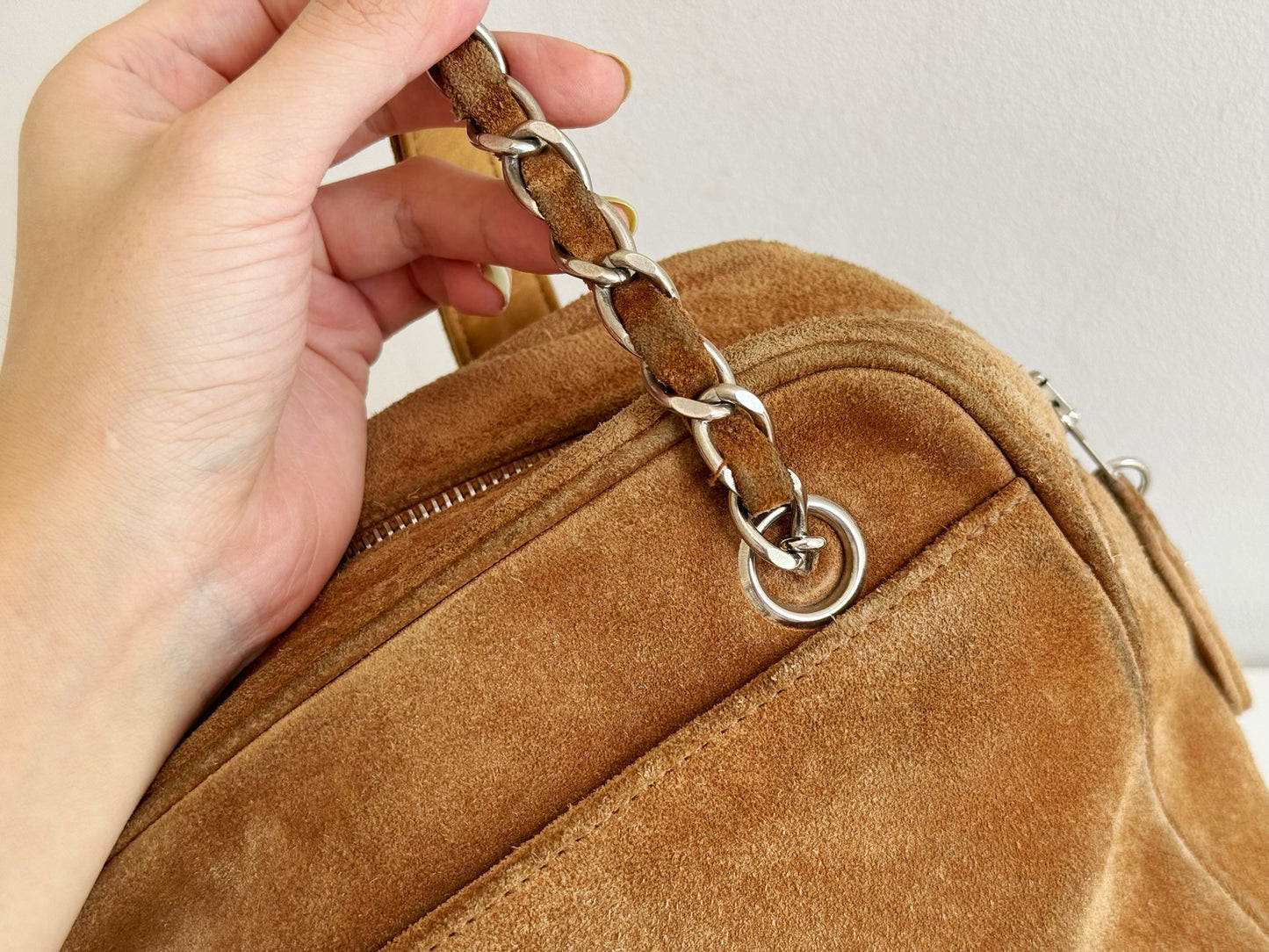 Chanel Vintage suede Shoulder Crossbody Bag