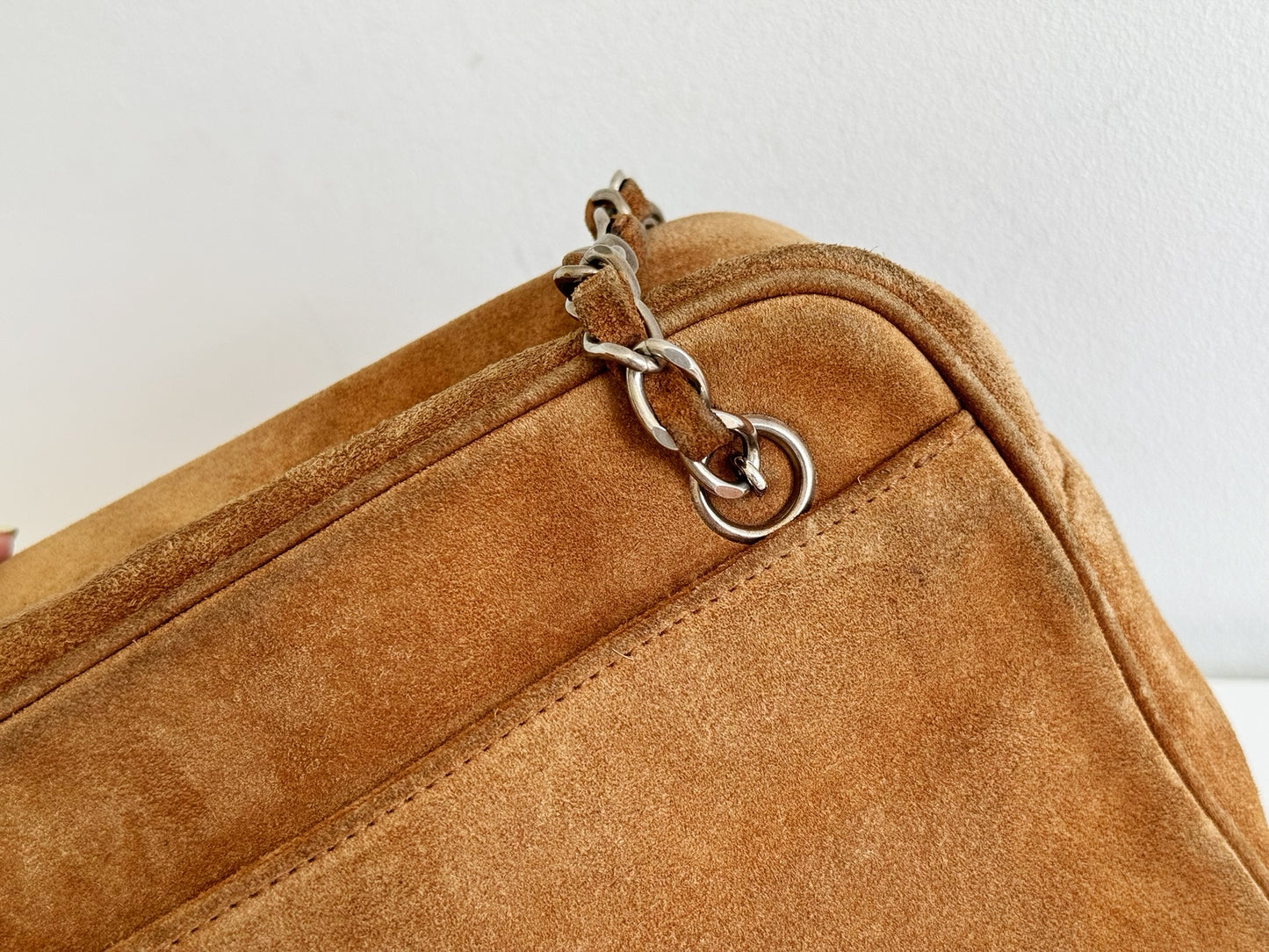 Chanel Vintage suede Shoulder Crossbody Bag