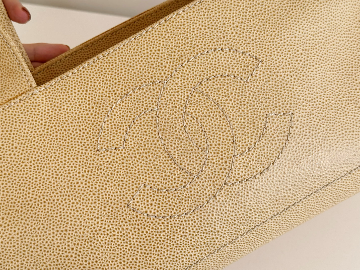 Chanel Vintage Caviar Shoulder Tote Bag