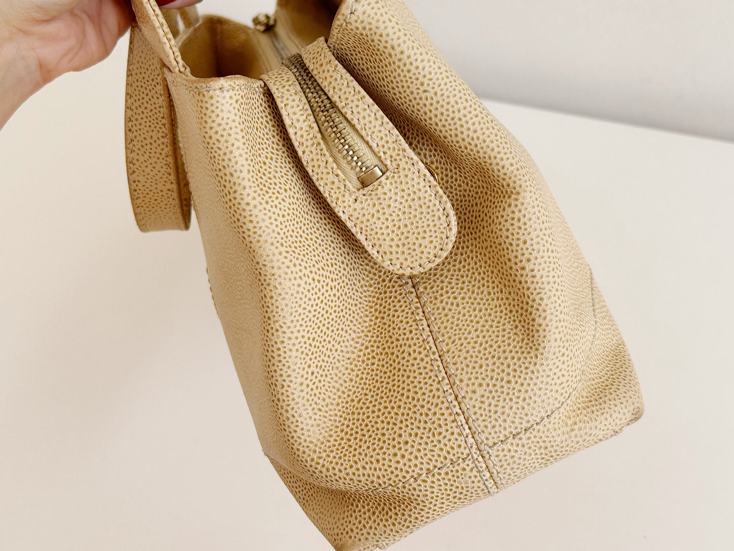 Chanel Vintage Caviar Shoulder Tote Bag