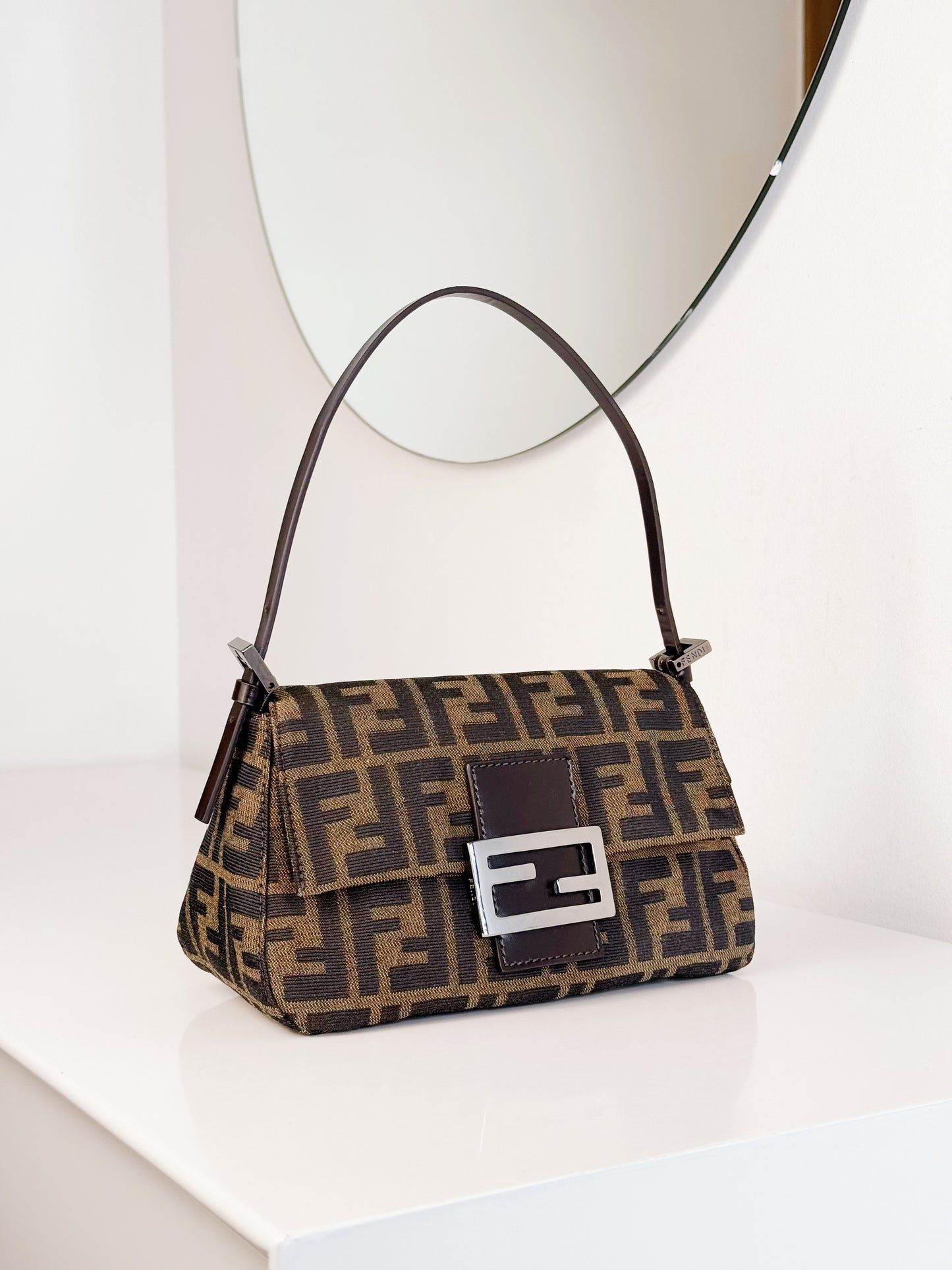 Fendi Vintage Mini Zucca Mamma Baguette Shoulder Bag